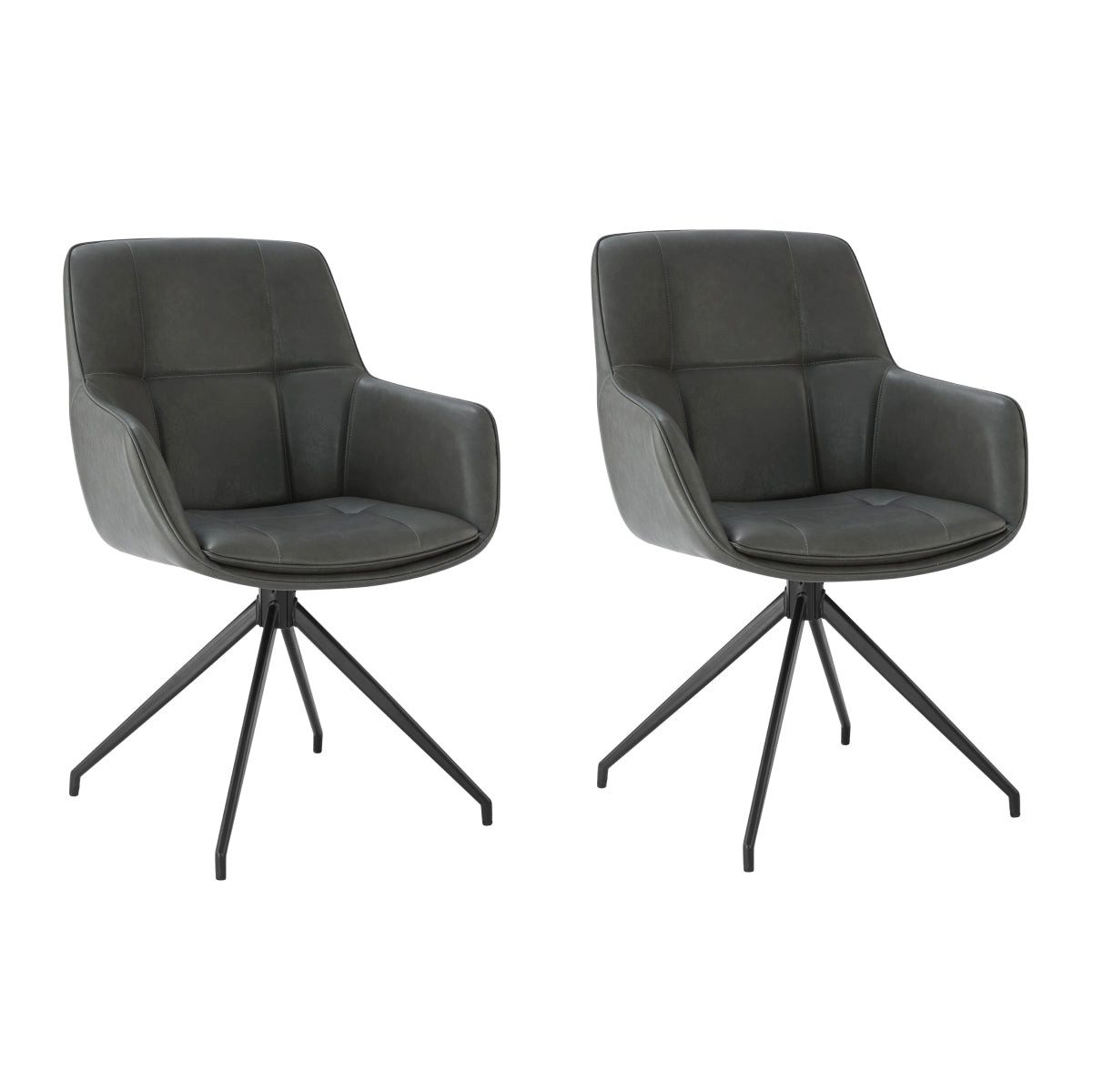 CHITA Polsterstuhl (Set, 2 St), Drehstuhl, Esszimmerstuhl, 360° drehbar, Verstellbare Füße, Kunstleder