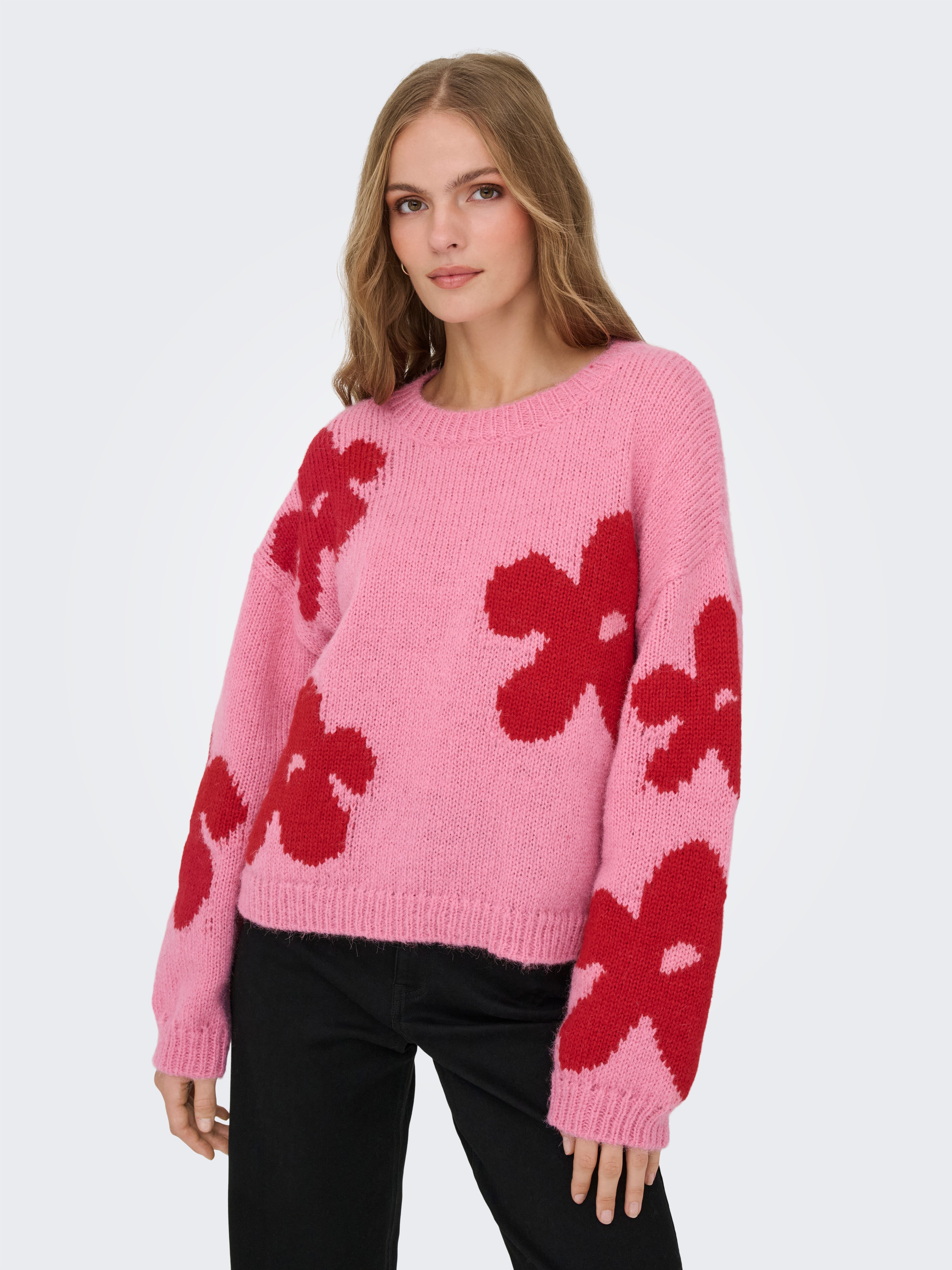 ONLY Strickpullover ONLBOOTLE LIFE LS FLOWER günstig online kaufen