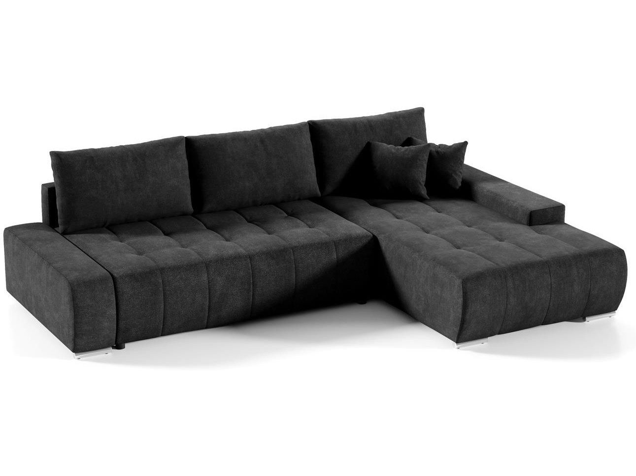 Beautysofa Ecksofa DRACO L mit Schlaffunktion und Bettkasten, Liegefläche 215 × 140 cm, modernes Schlafsofa mit Ottomane links oder rechts