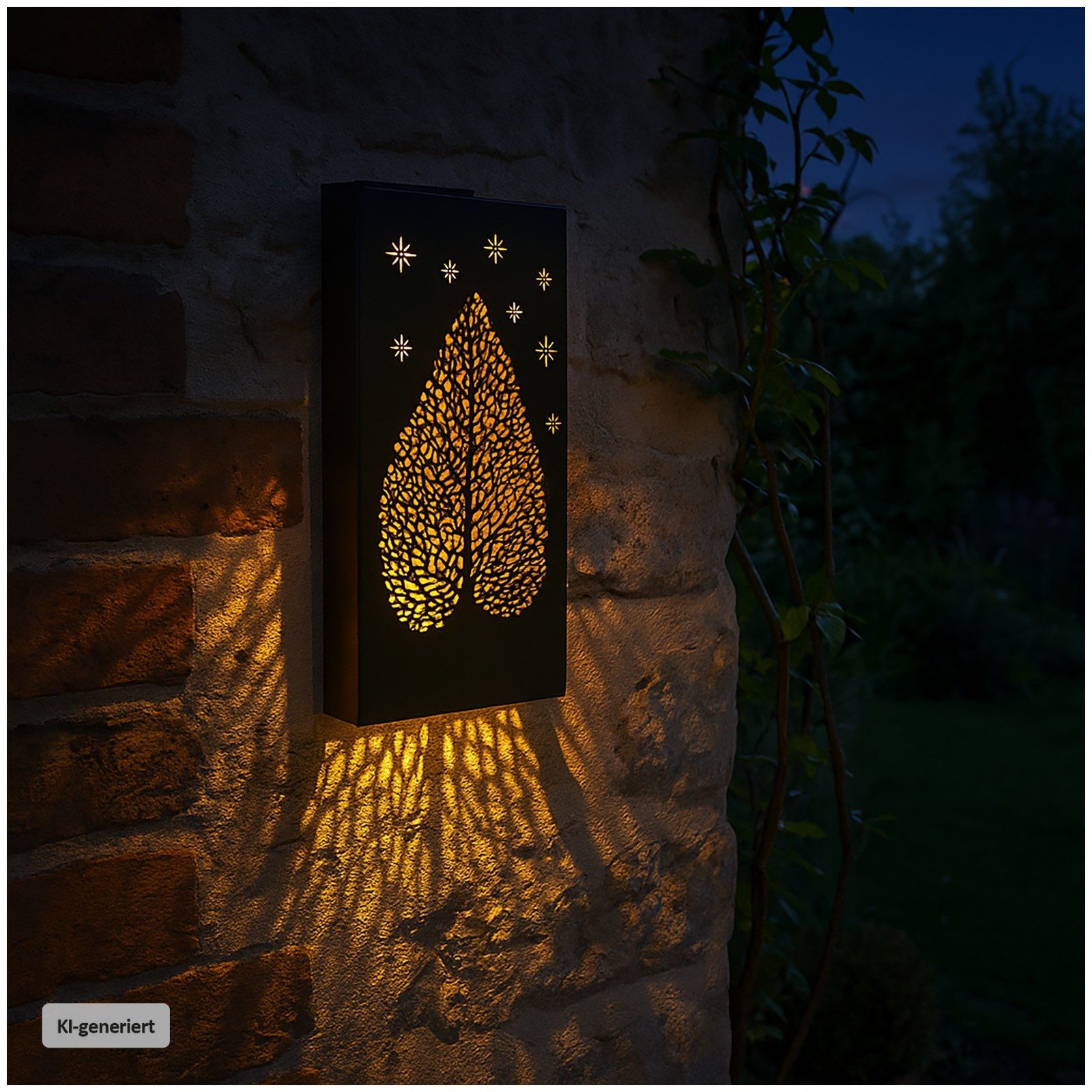 HTI-Living LED Solarleuchte Solarleuchte Blatt, Ein-/Ausschalter, LED, warmweiß, Solarleuchte Gartenleuchte
