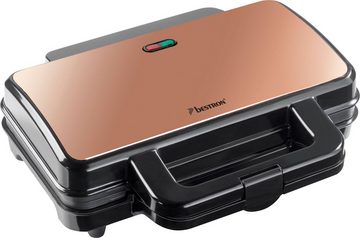 bestron Sandwichmaker ASM90XLCO XL Sandwich-Toaster, 900 W, antihaftbeschichtet, für 2 Sandwiches, Schwarz/Kupfer