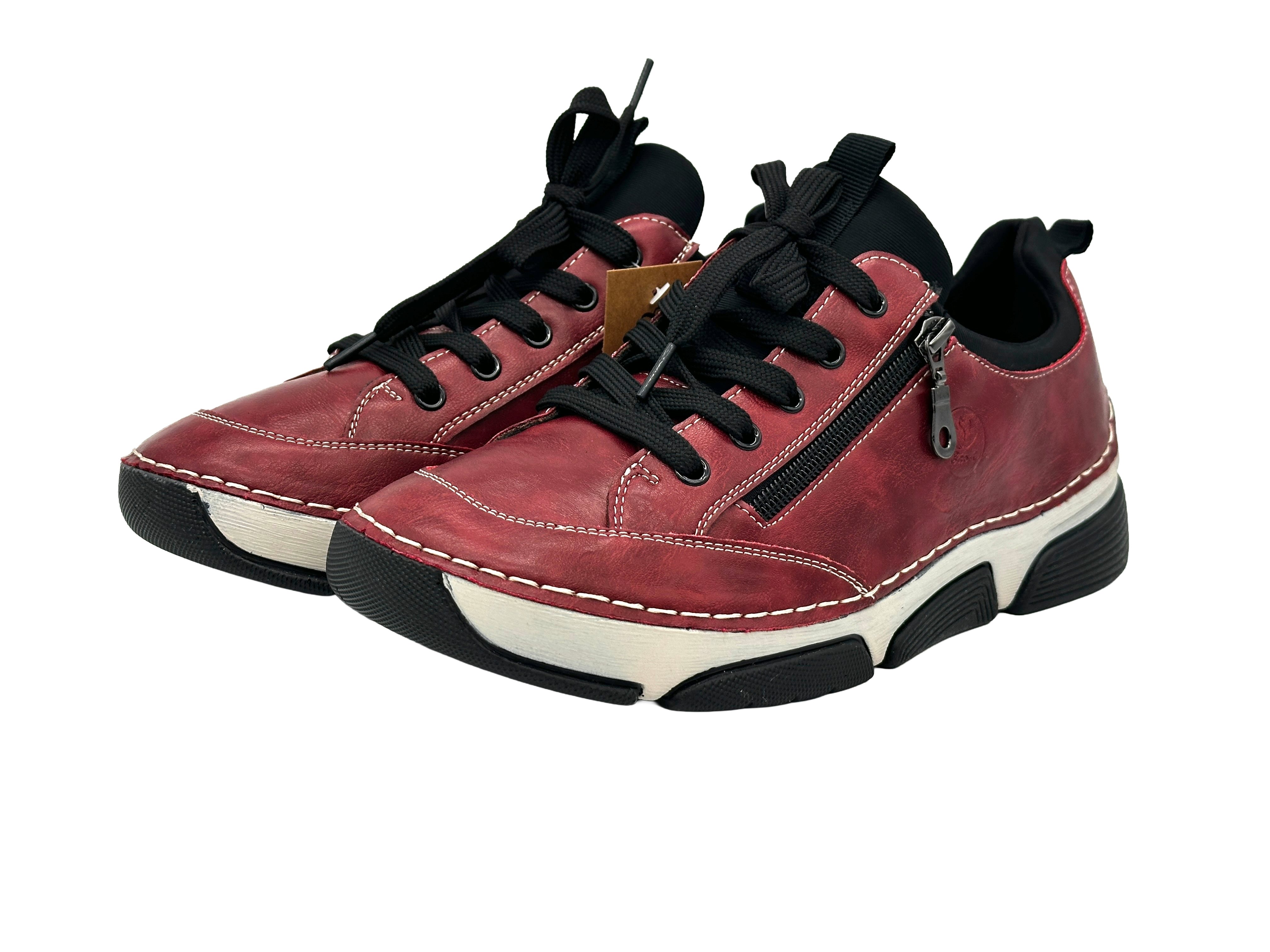 Nowaland Bequeme Damen Freizeitschuhe mit Zierreißverschluss und Schnürung Slipper Komfortschuhe mit flexiblem Laufsohlen-Design