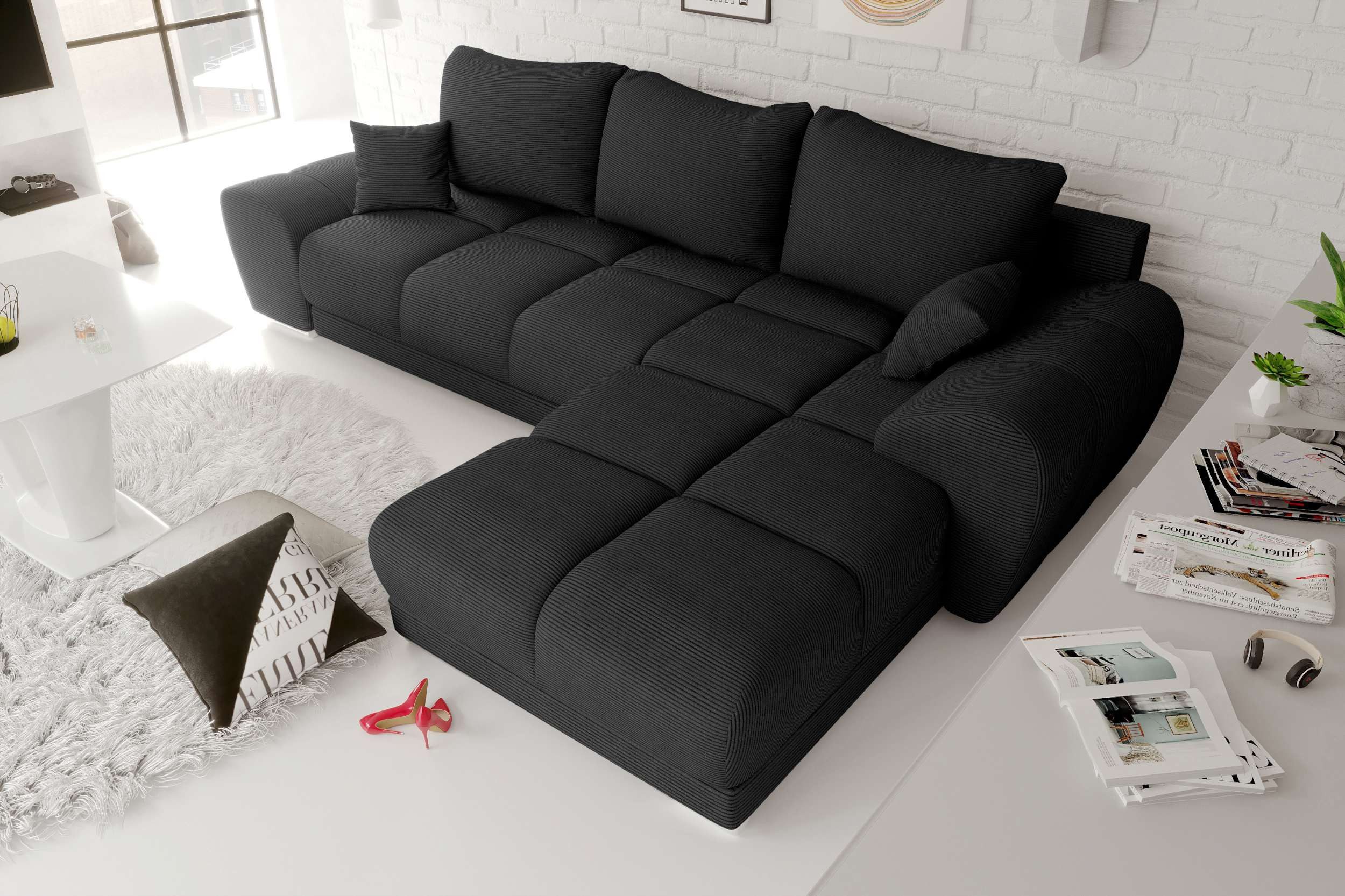99rooms Ecksofa Antalya, Sofa L-Form, Eckcouch, mit abnehmbaren Kissen, Sch günstig online kaufen