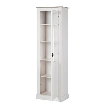 loft24 Hochschrank Tommy Standvitrine aus Kiefer Massivholz, Höhe 180 cm