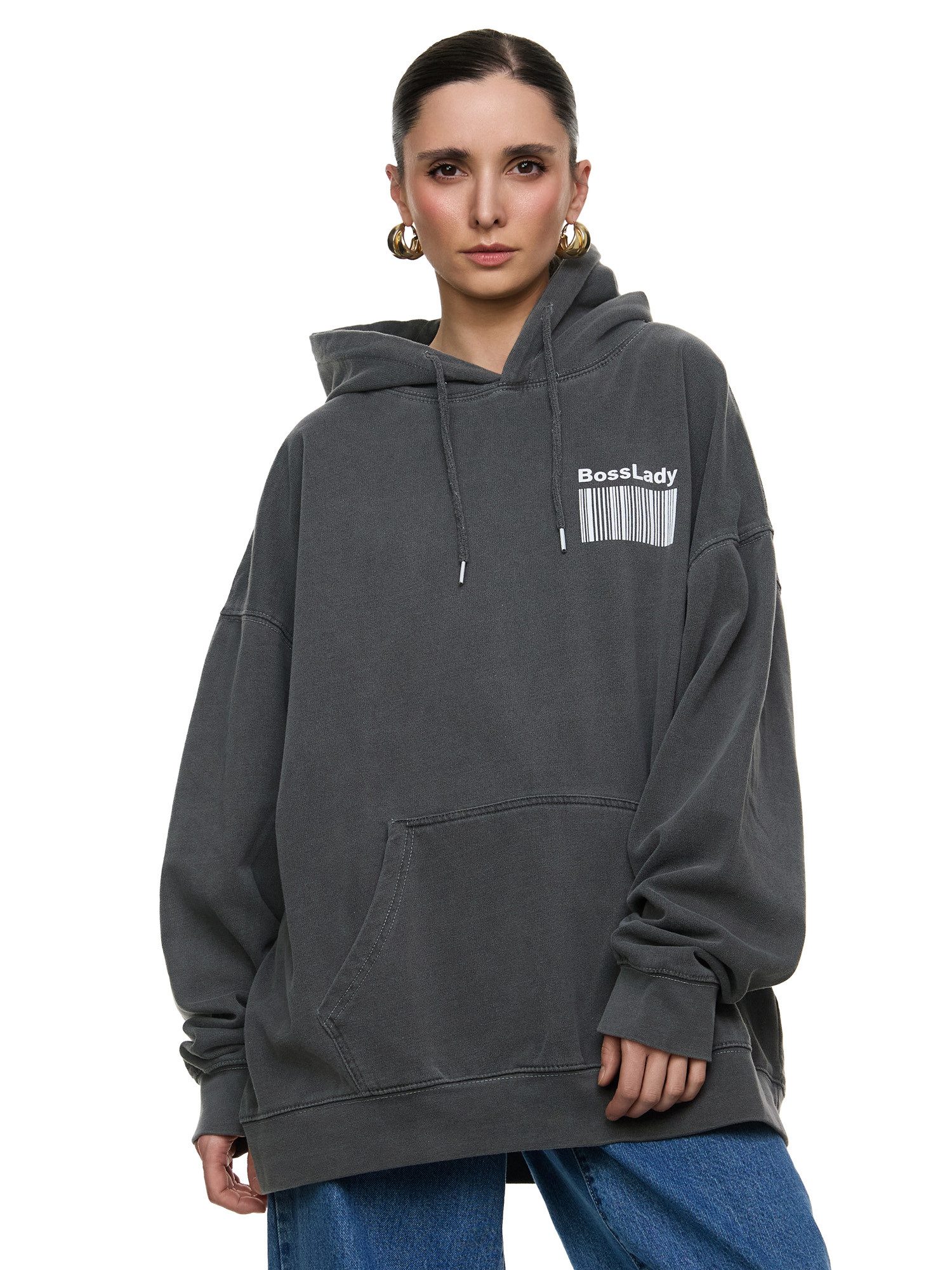 Worldclassca Hoodie Worldclassca Oversized Print Boss Lady Hoodie Kapuzenpu günstig online kaufen