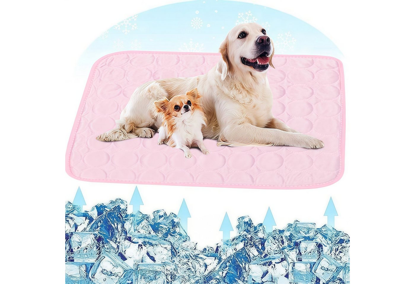 FOUORTUNATE-BEE Hundematte Kühlmatte für Haustiere, selbstkühlend für Hund & Katze, Sommer Kühlmatte für Tiere, für Auto & Outdoor geeignet