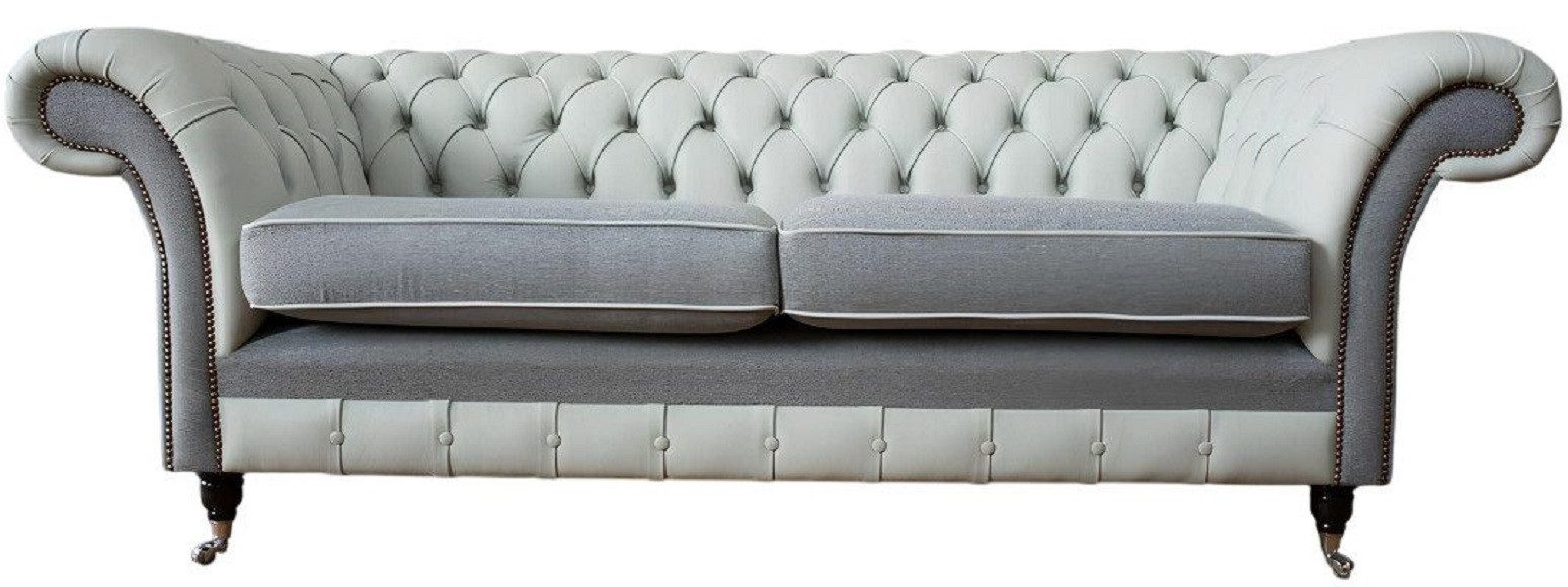 Xlmoebel Chesterfield-Sofa Chesterfield 3-Sitzer Sofa in Grau - Neues Wohnzimmer Design-Couch., 1 Teile, Hergestellt in Europa