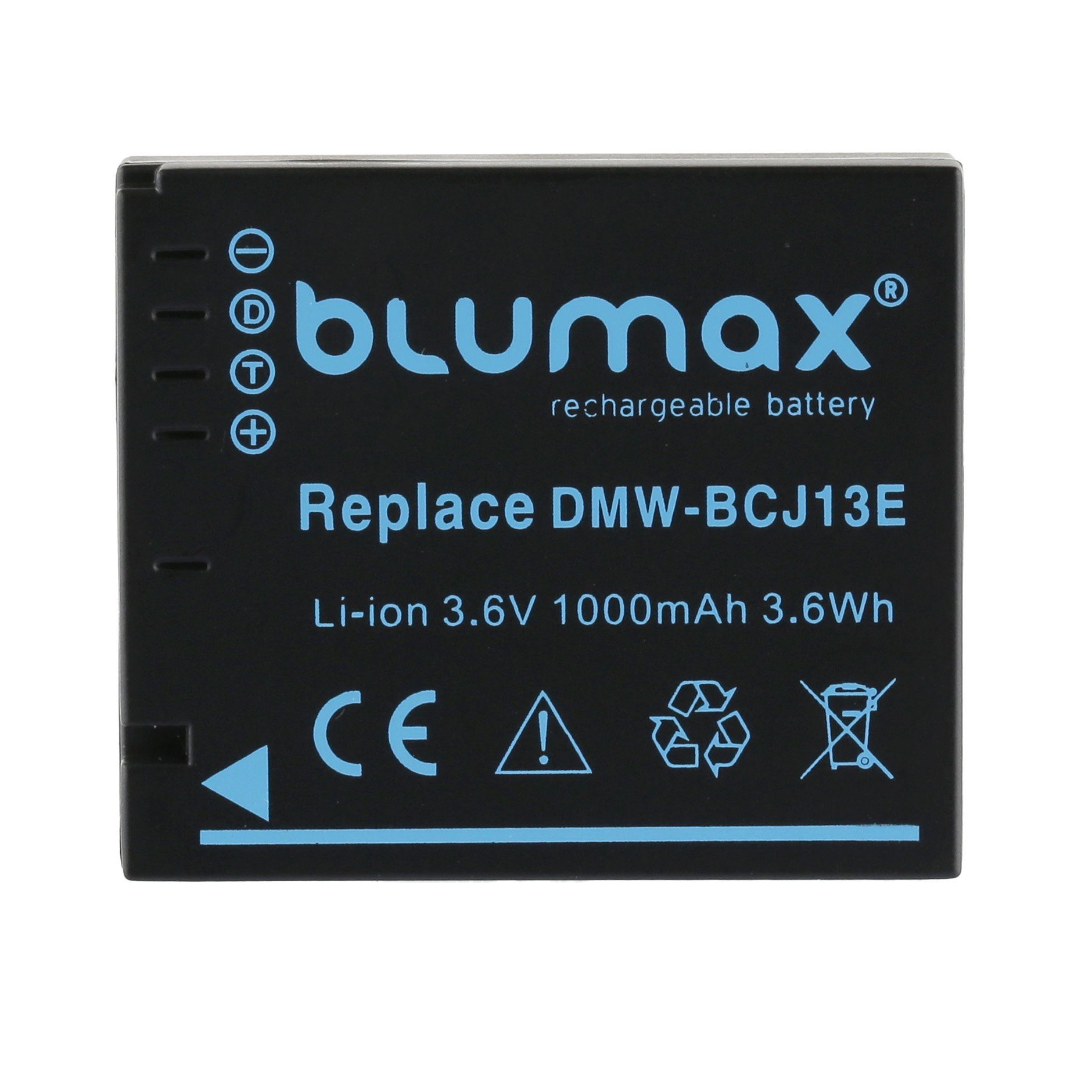 DMW-BCJ13 Akku Panasonic 1000 mAh passend Kamera-Akku 3,6V Blumax für