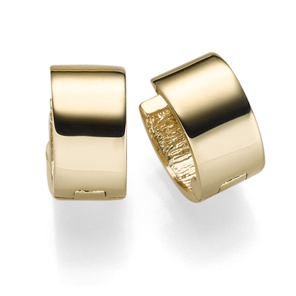Schmuck Krone Paar Creolen Creolen 6x10mm aus 585 Gelbgold flach, Gold 585