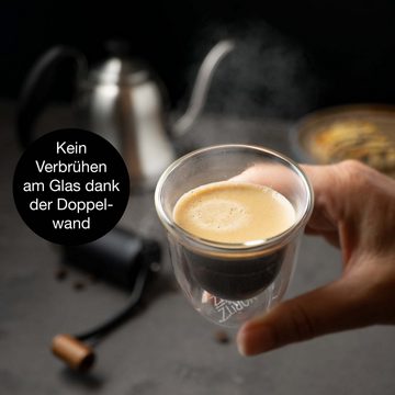 Moritz & Moritz Gläser-Set 6 x 60 ml Espresso-Gläser, Borosilikatglas, für Espresso, Tee, Heiß- und Kaltgetränke