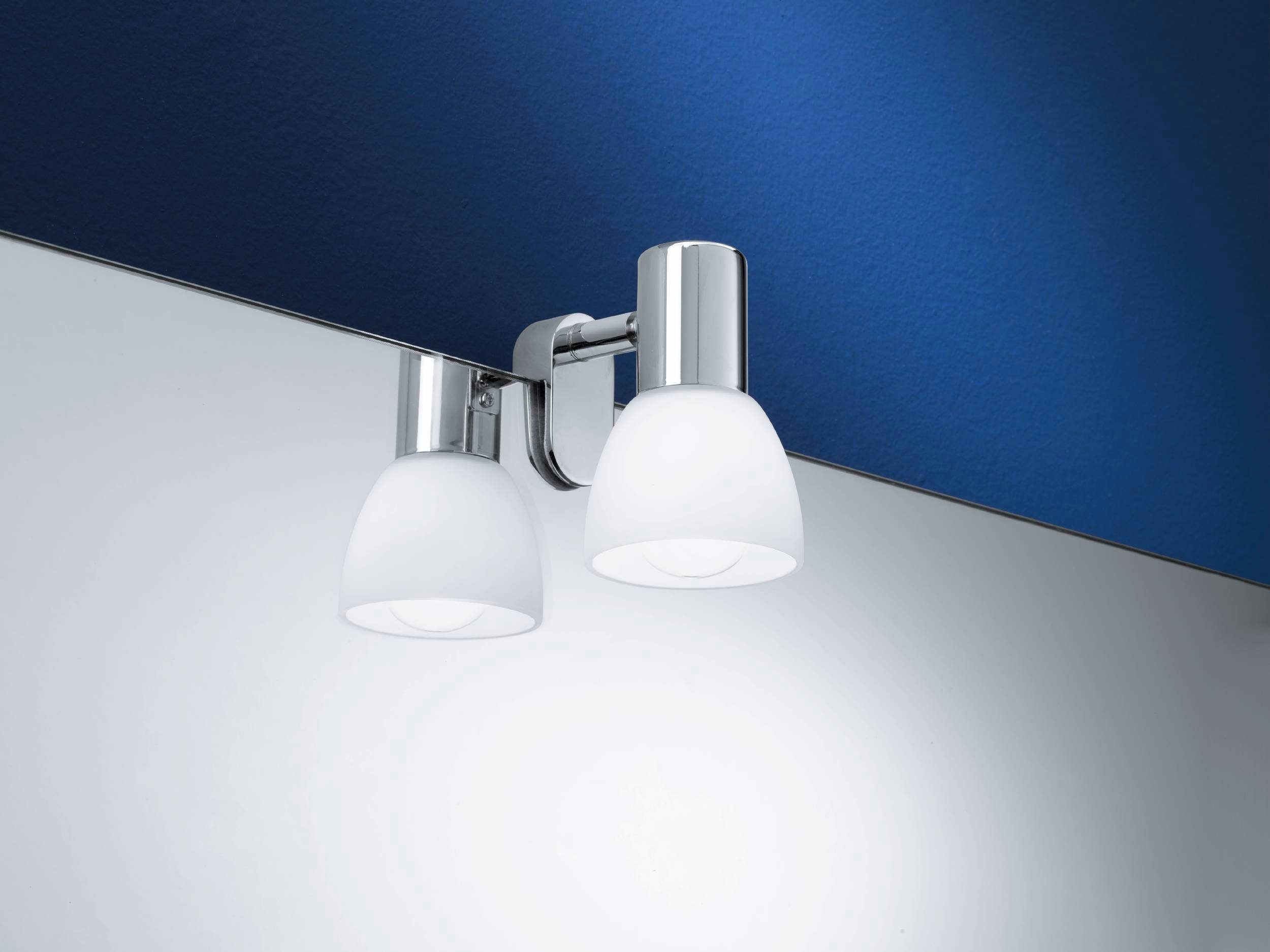 EGLO Spiegelleuchte STICKER Spiegellampe, Stahl und Glas, E14, IP20, Wandla günstig online kaufen