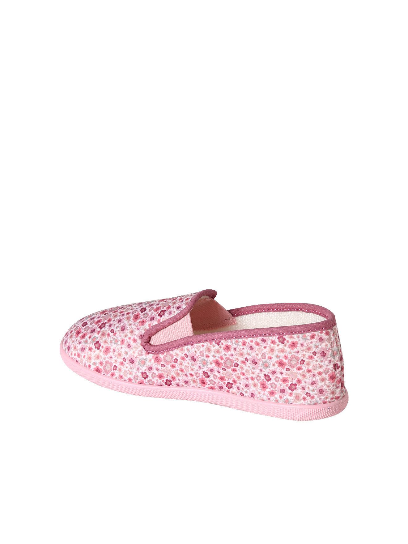 vertbaudet Hausschuhe Mädchen mit Blumenprint, Made in France Ballerina mit Blumenprint