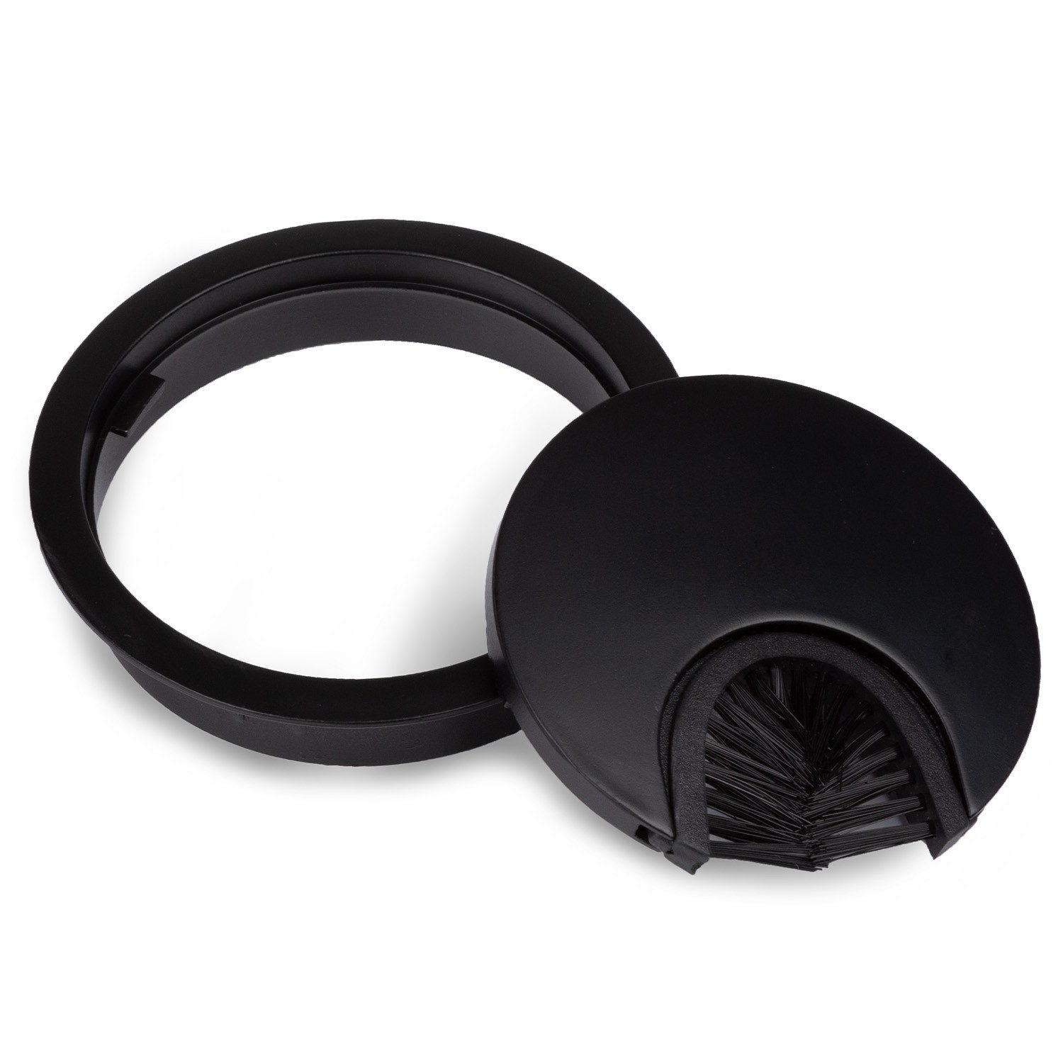 ONECONCEPT Kabelkanal Kabeldurchführung 2er-Set 60 mm Metall Borstendichtung