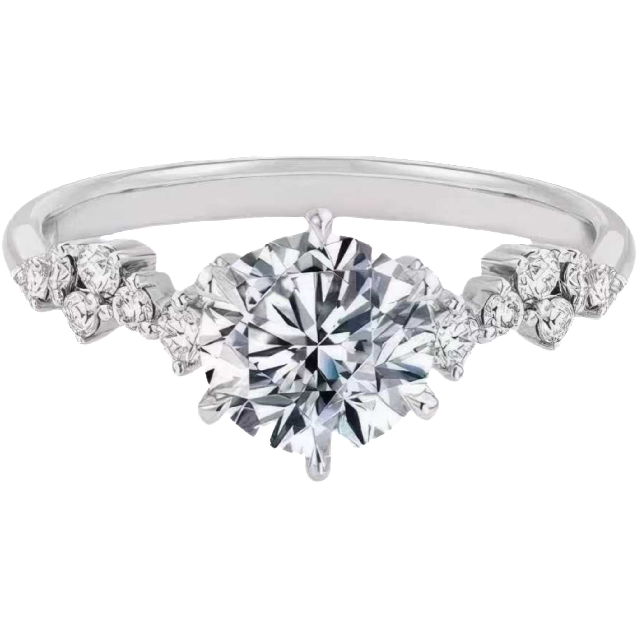Diamantring Damen Ring, Damen 585 reines Gold Ring, 0,5CT / 1ct Verlobungsring