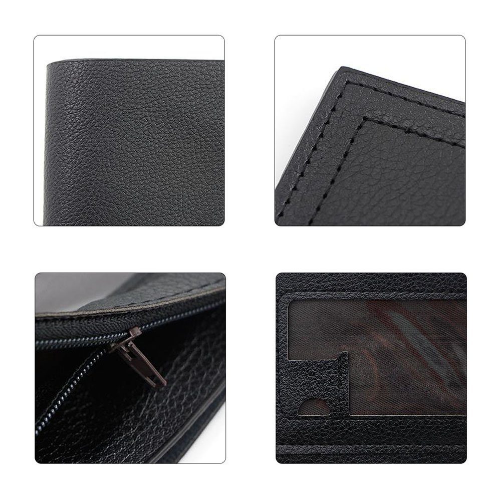 Brieftasche, l3692 Persönlichkeit dark Männliche Blusmart Kurzer PU-Geldbörse, Portemonnaie Geldbeutel, Geldbörse brown