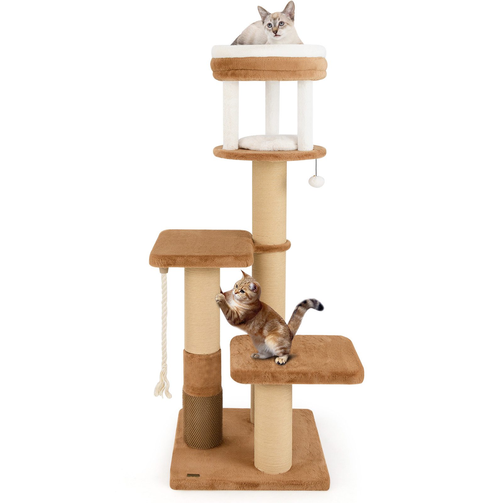KOMFOTTEU Kratzbaum Katzenbaum, 2-stufigem Aussichtspunkt & gepolsterten Plattformen von KOMFOTTEU