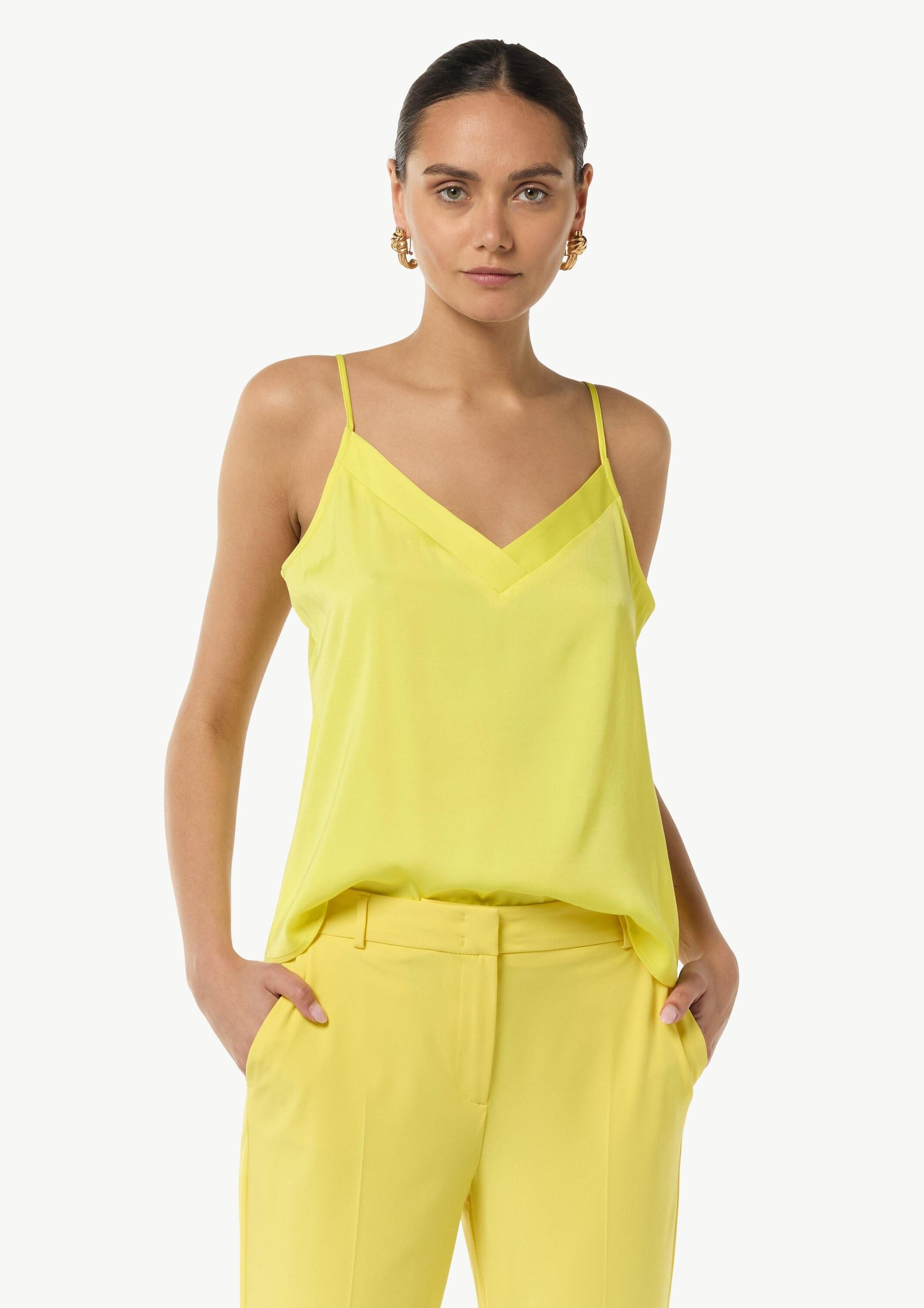 comma Muskelshirt Bluse Spaghetti-Träger-Top aus Satin