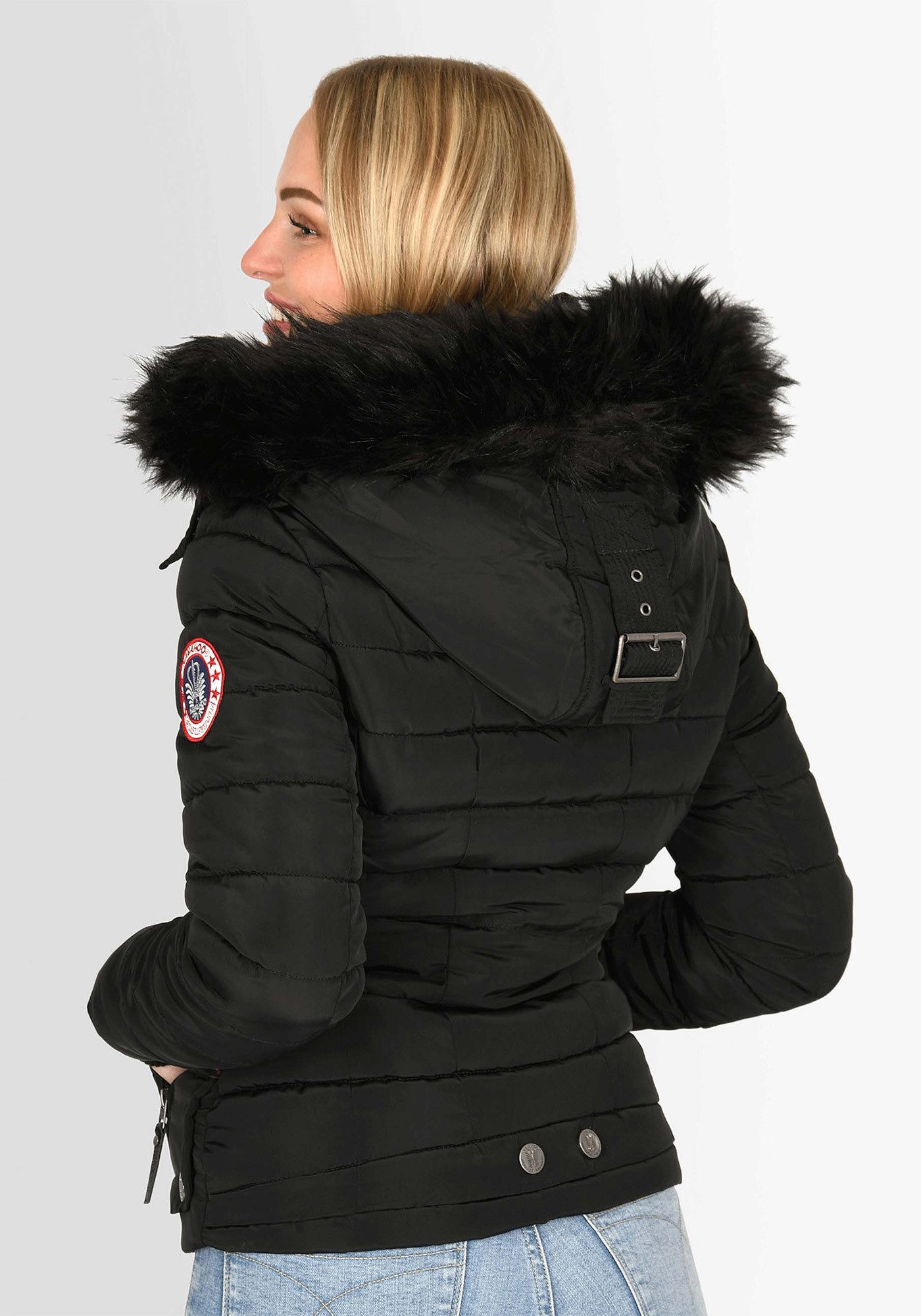 Navahoo Steppjacke Chloe hochwertige Winterjacke mit abnehmbarer Kapuze – Bild 3 von 5