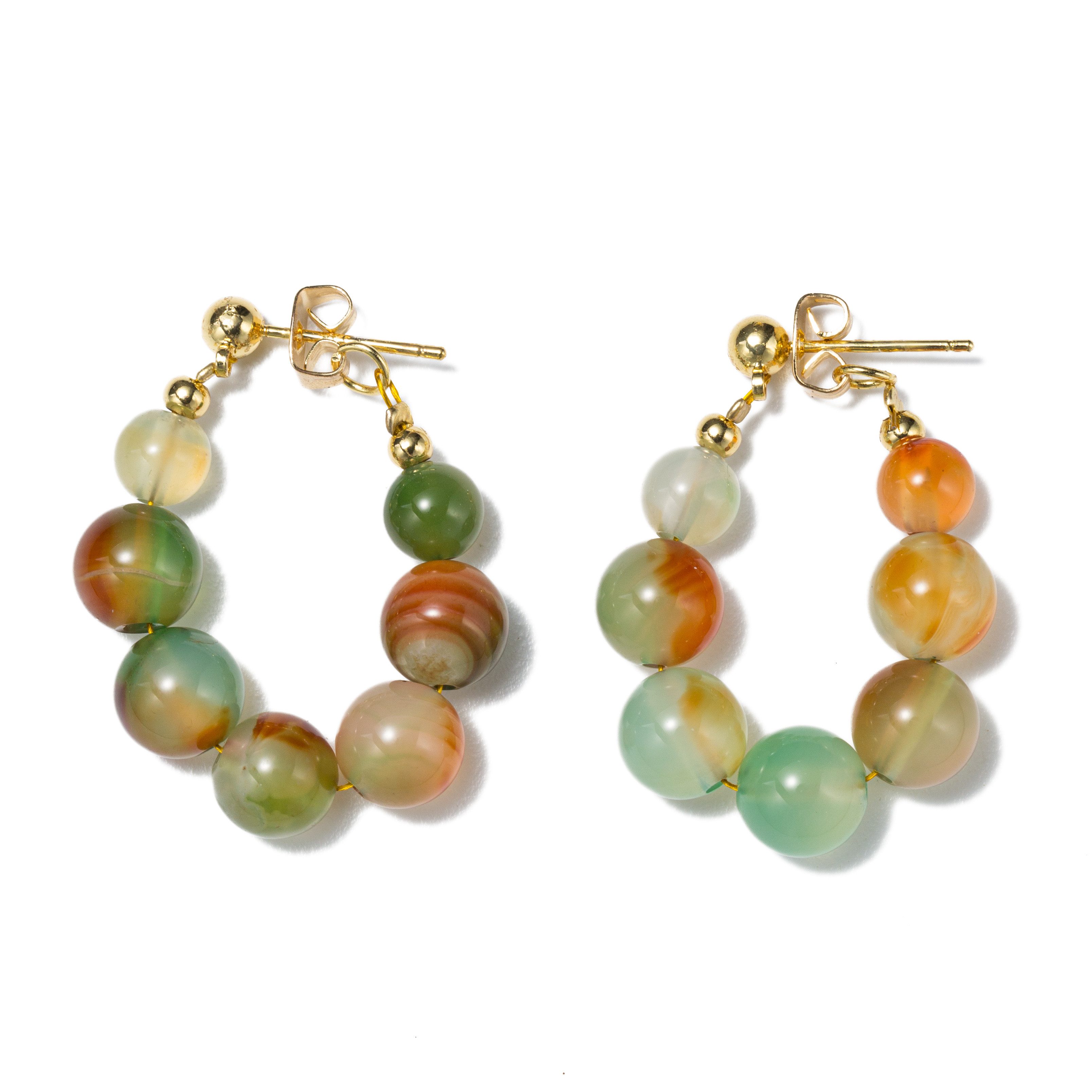 Firetti Paar Ohrstecker Schmuck Geschenk Edelstahl Ohrschmuck Ohrringe Edelsteine, Made in Germany - mit Achat