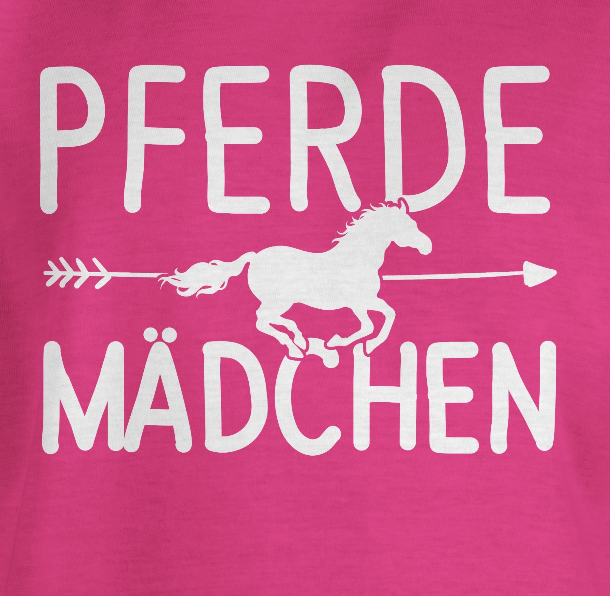 Shirtracer T-Shirt Pferde Mädchen Fuchsia - Pferd Pferdemädchen 1