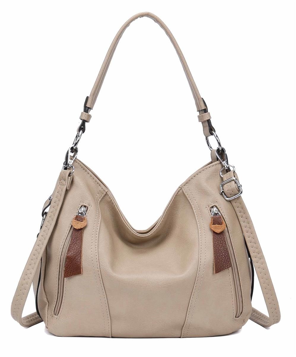 ITALYSHOP24 Schultertasche Damen Tasche Shopper Hobo-Bag Crossbody CrossOver, als Handtasche, Umhängetasche, Shopper tragbar