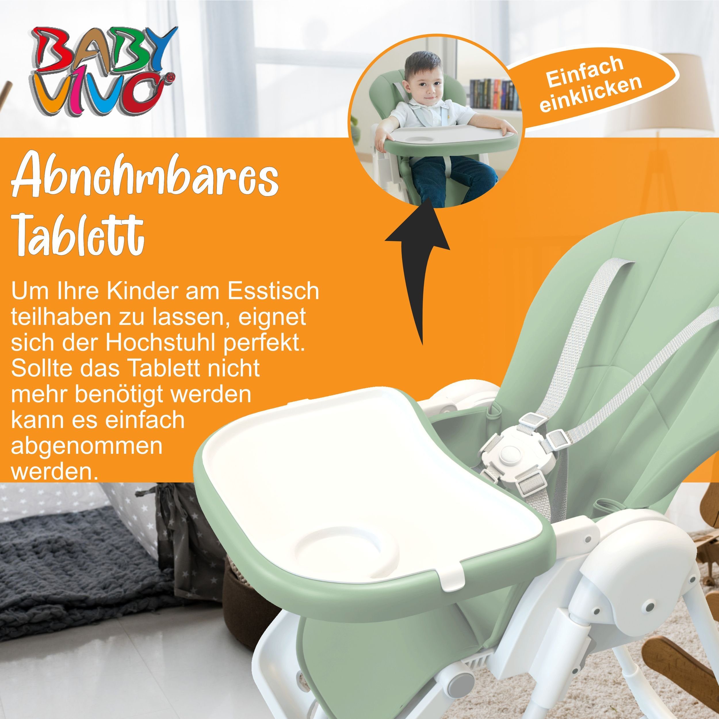 in Design Tippy Kunststoff Hochstuhl - Vivo Kinderhochstuhl Baby aus Coolmint