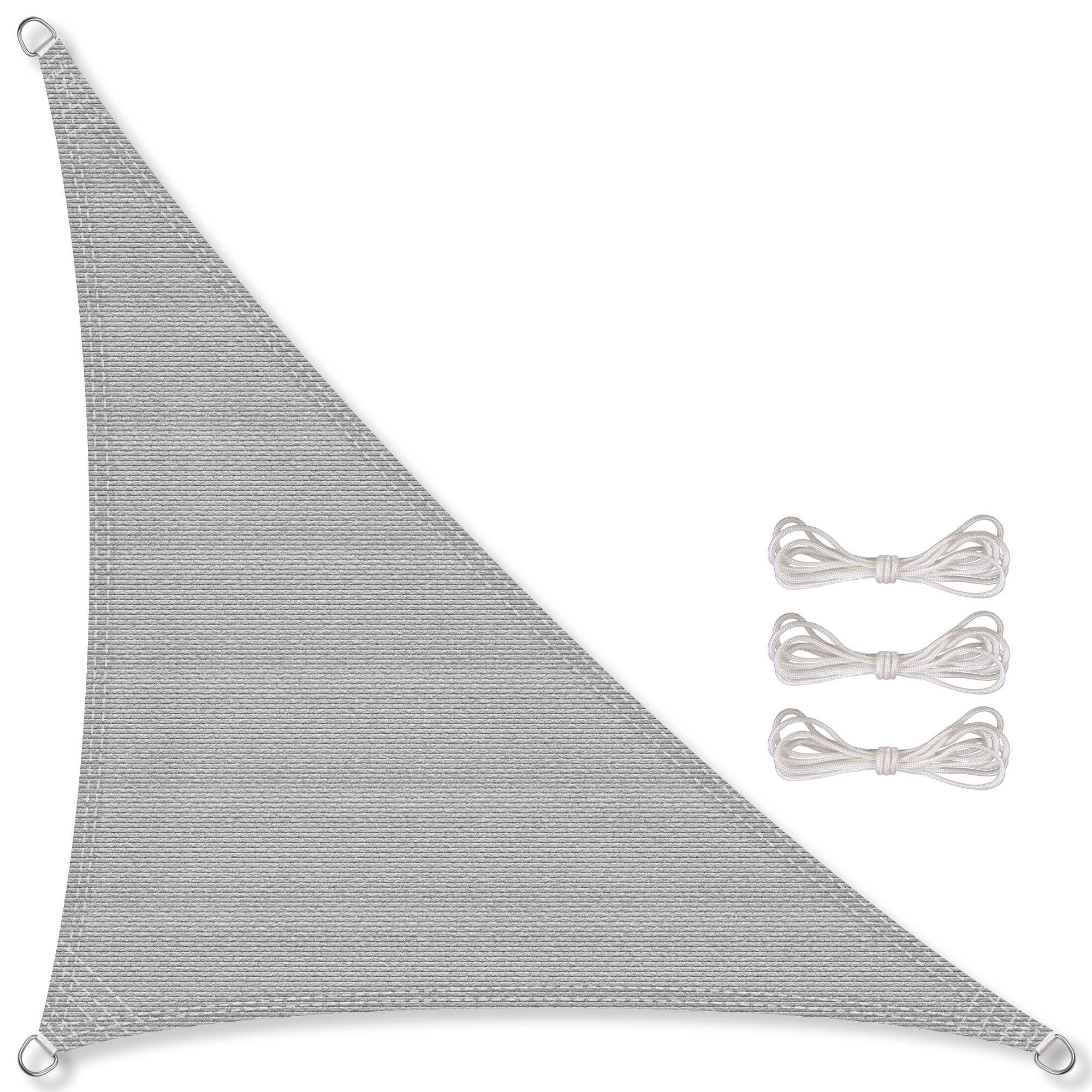 Sonnensegel HDPE Sonnenschutz Tarp atmungsaktiv Dreieck 2,5x2,5x3,5 m hellgrau