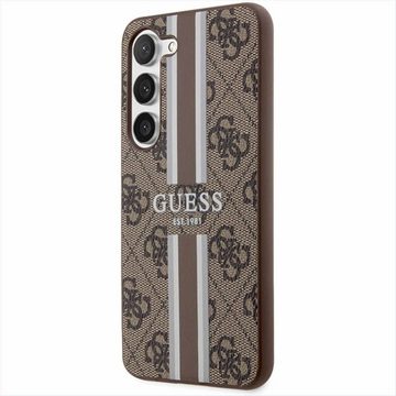 Guess Handyhülle Guess 4G Printed Stripe Collection Hardcase Hülle Cover für Samsung Galaxy S23 Plus Braun