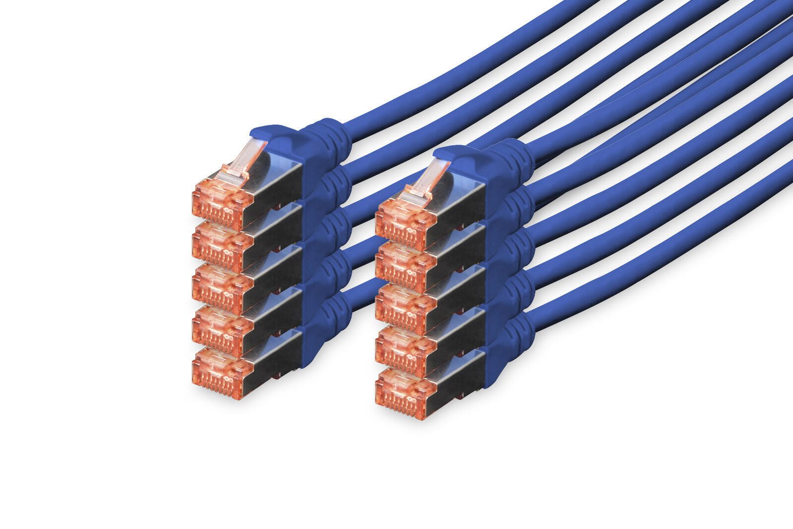 Digitus CAT 6 S/FTP Patchkabel, 10 Stück Netzwerkkabel