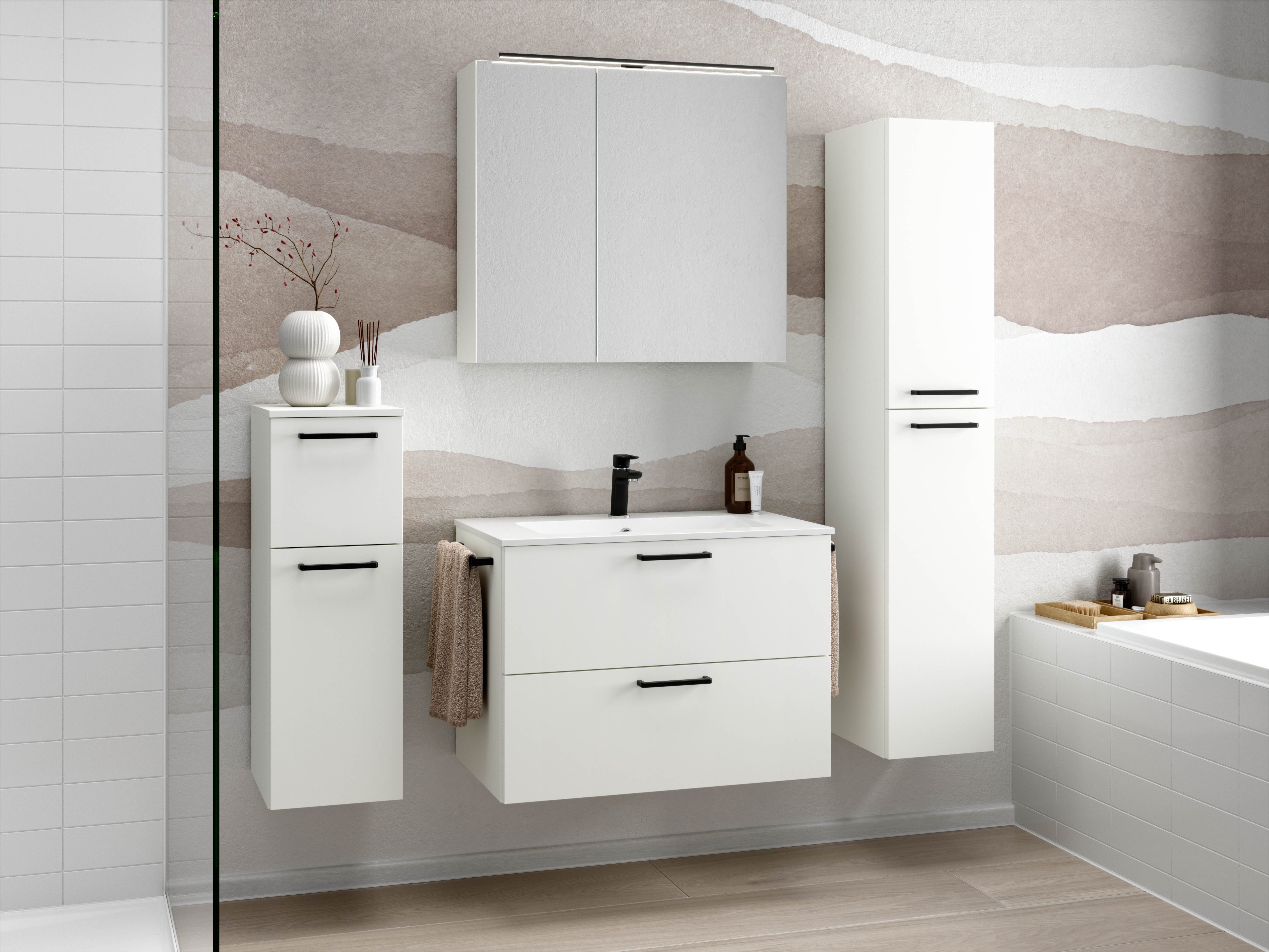nobilia® Badmöbel-Set Tolvina, (4-St., vormontiert, mit günstig online kaufen