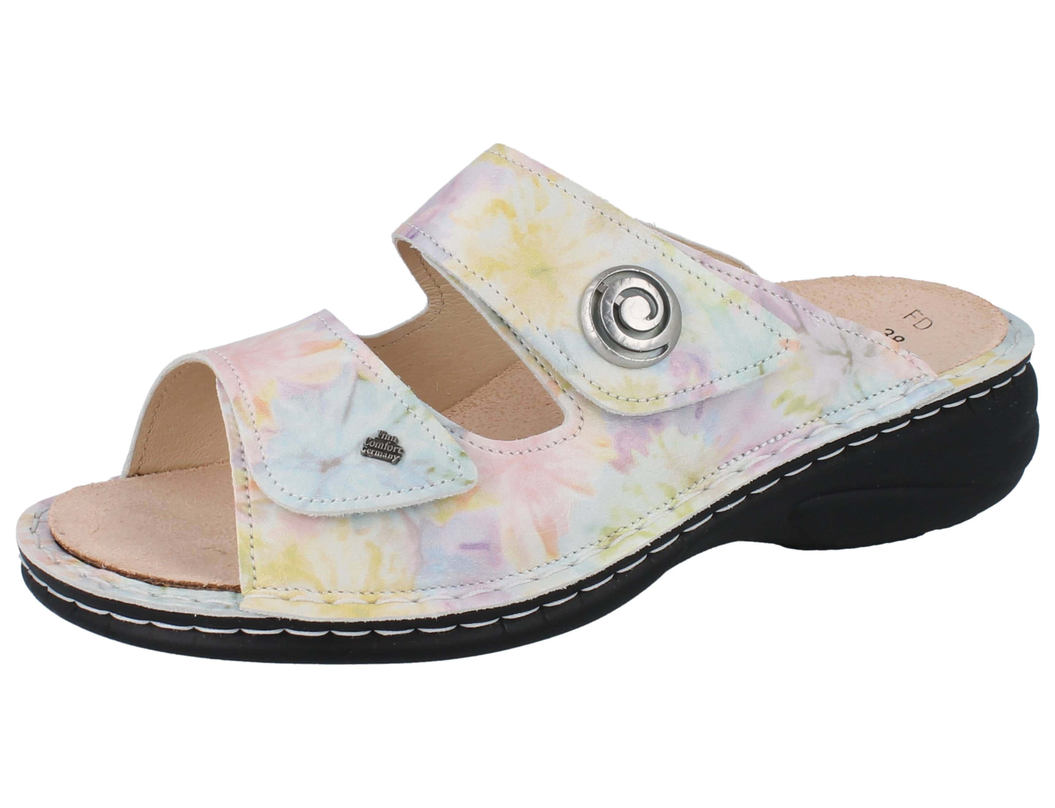 Finn Comfort FINN COMFORT Colina Damen Pantolette mehrfarbig pastell Glattleder - Pantolette Wechselfußbett