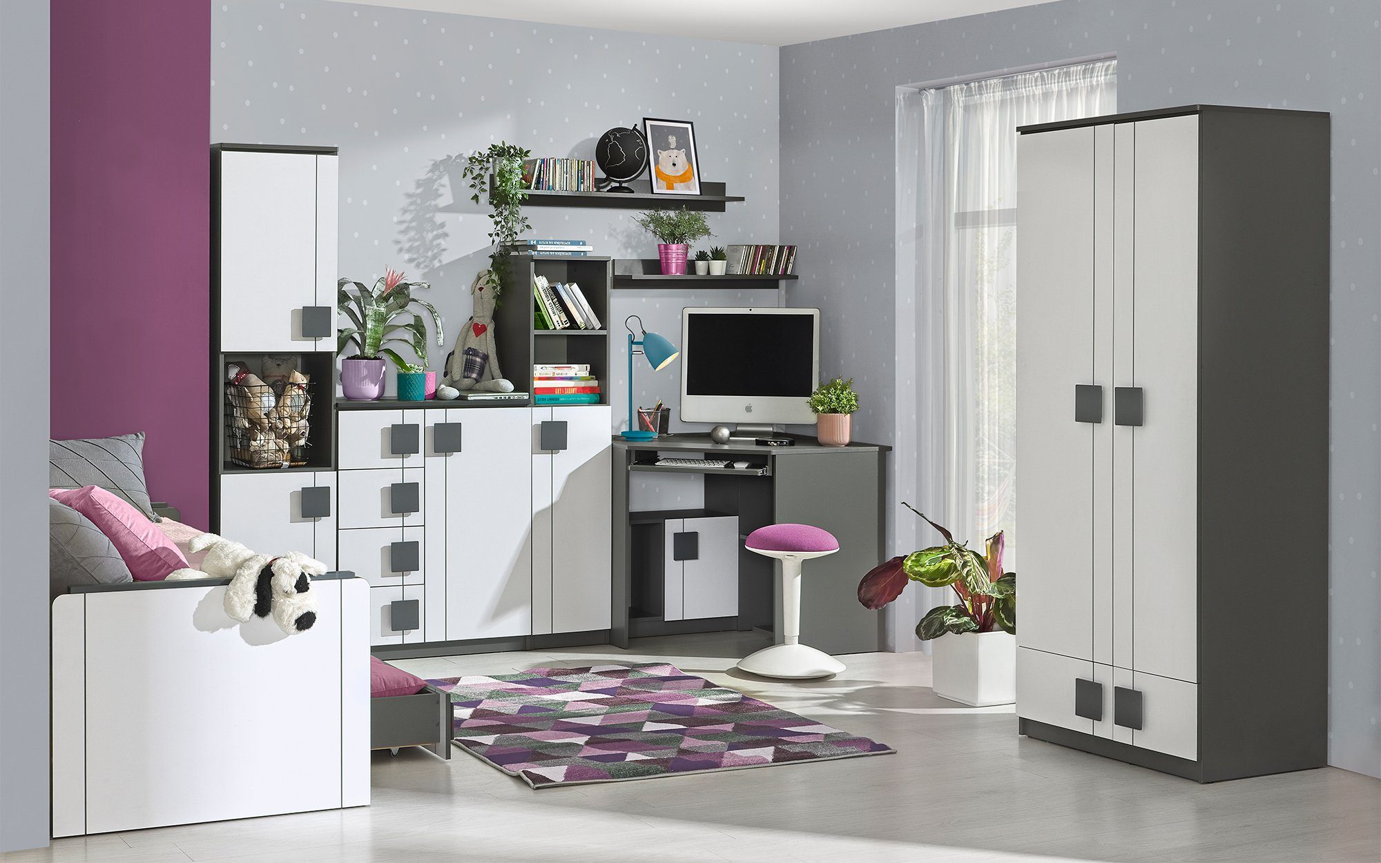 Stylefy Wandregal Gammi, Wandregal, Wandschrank, Wohnmöbel, mit Ablage, aus Holzwerkstoff, viel Stauraum, Modern Design Anthrazit