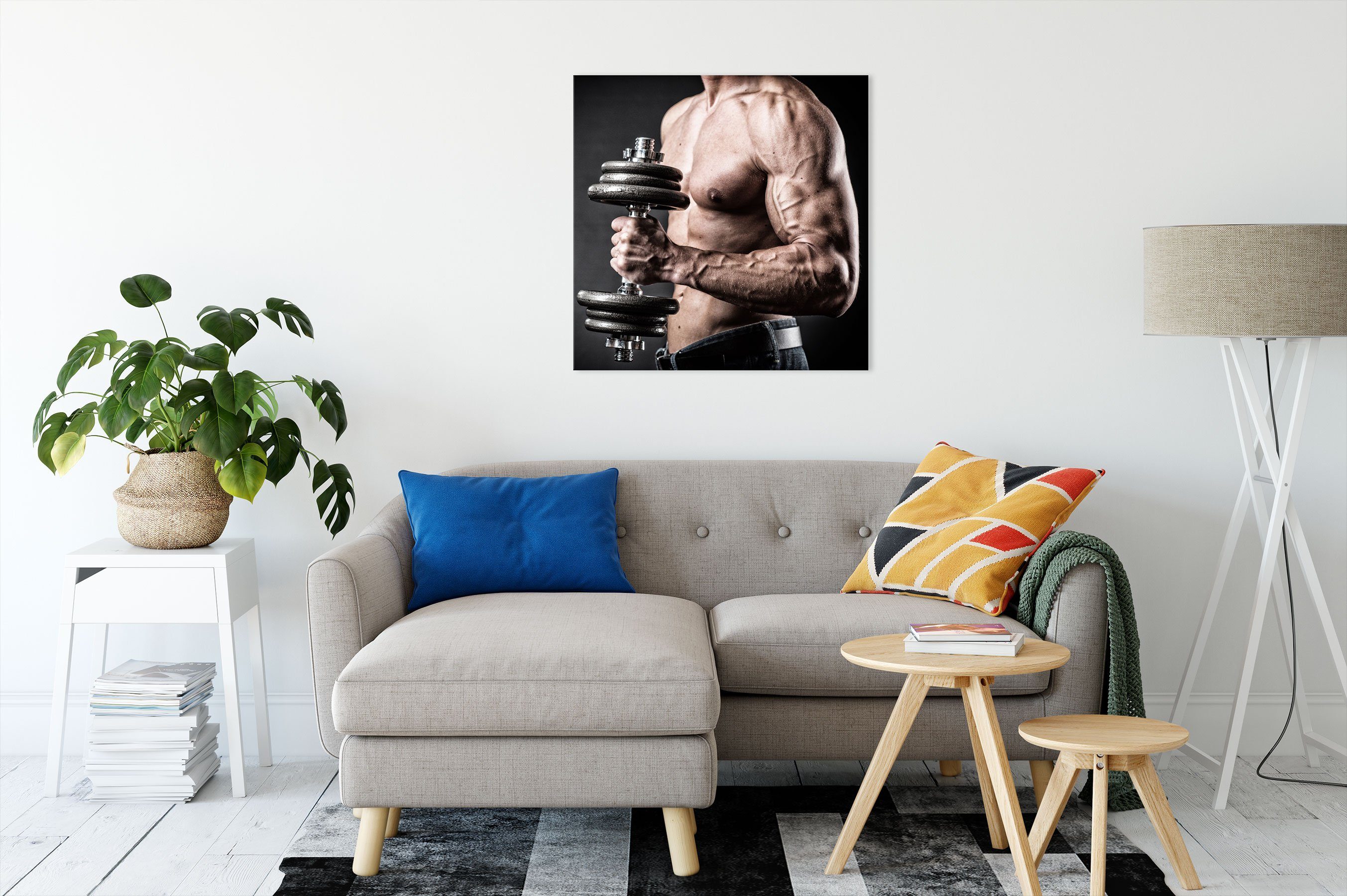 Zackenaufhänger Leinwandbild inkl. bespannt, (1 fertig Bodybuilding, Pixxprint Leinwandbild St), Bodybuilding