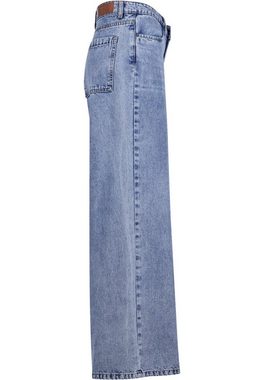 URBAN CLASSICS Bequeme Jeans Urban Classics Damen Ladies Mid Waist Wide Denim