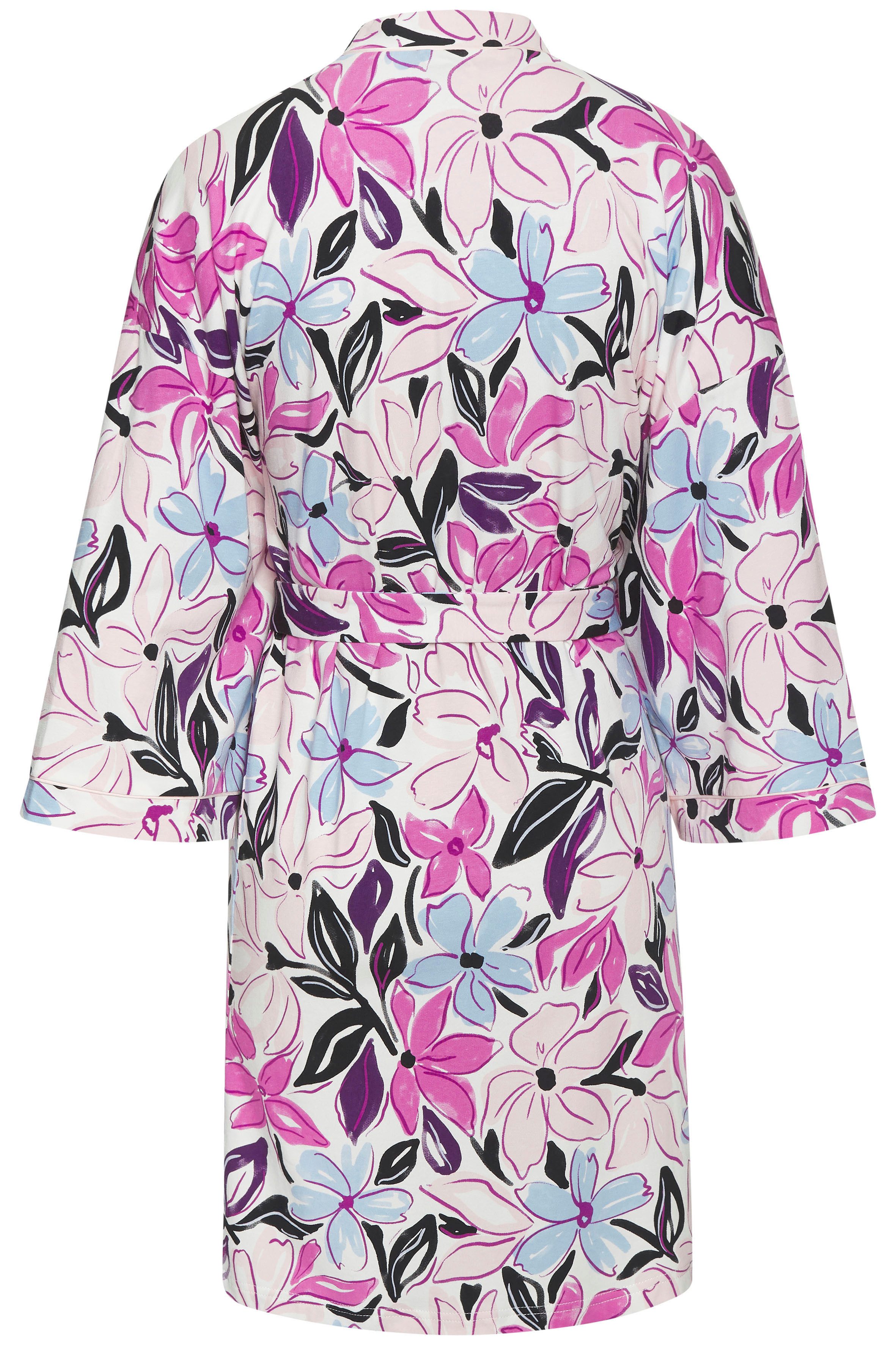 LASCANA Kimono, Kurzform, Single-Jersey, Kimono-Kragen, Gürtel, mit schönem Alloverdruck