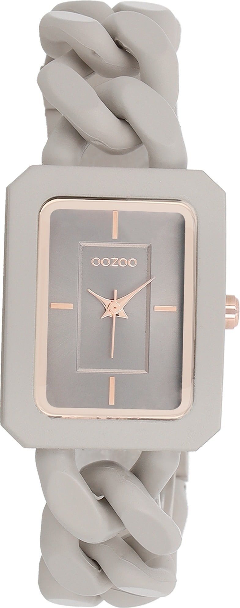 OOZOO Quarzuhr Oozoo Damen Armbanduhr Timepieces Analog, Damenuhr  rechteckig, groß (ca. 31x24mm) Kunststoffarmband, Fashion, Indizes: stripes