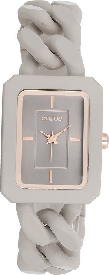 OOZOO Quarzuhr Oozoo Damen Armbanduhr Timepieces Analog, Damenuhr  rechteckig, groß (ca. 31x24mm) Kunststoffarmband, Fashion, Indizes: stripes