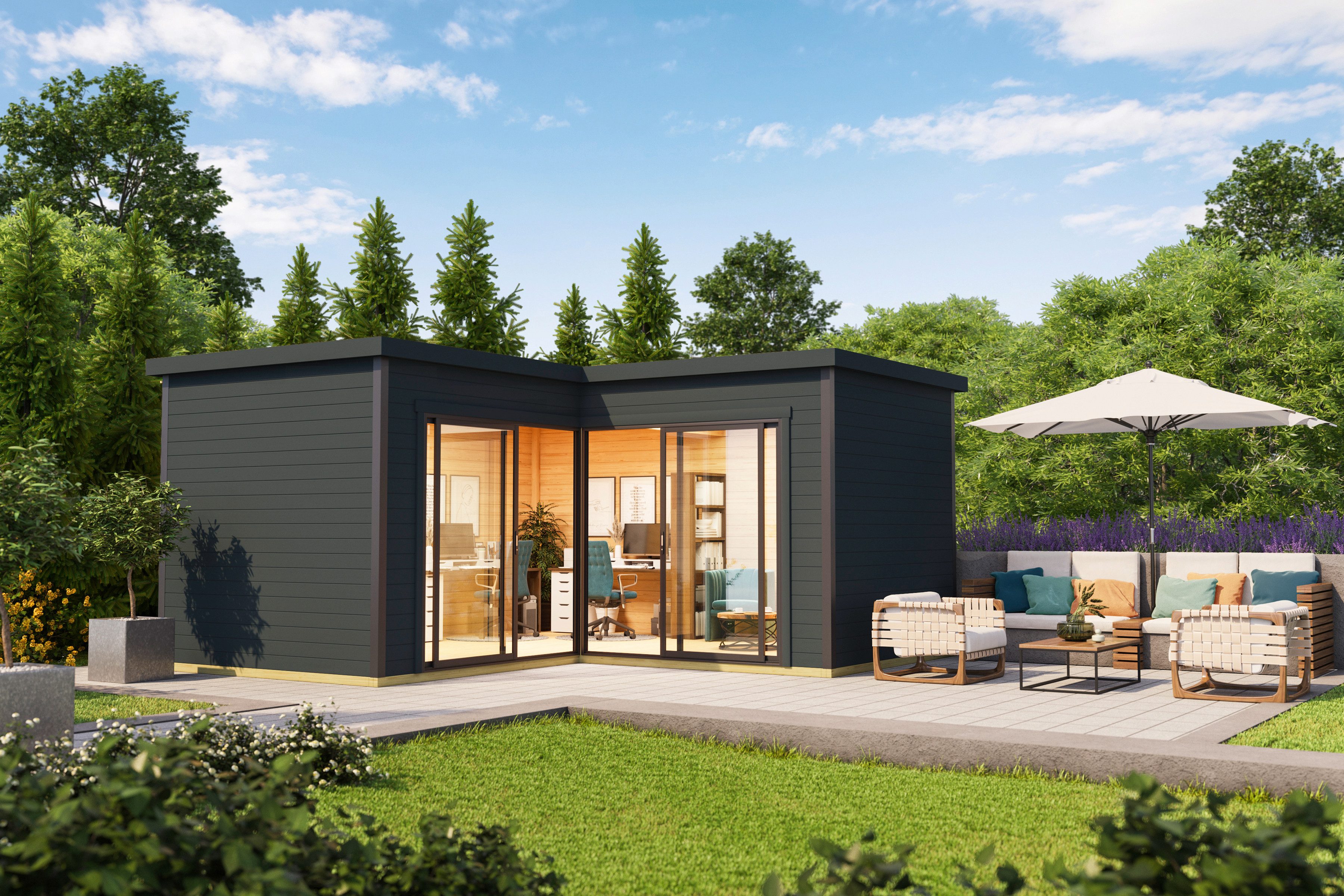 Gartenhaus DOMEO 6 CARBONGRAU/ANTHRAZIT