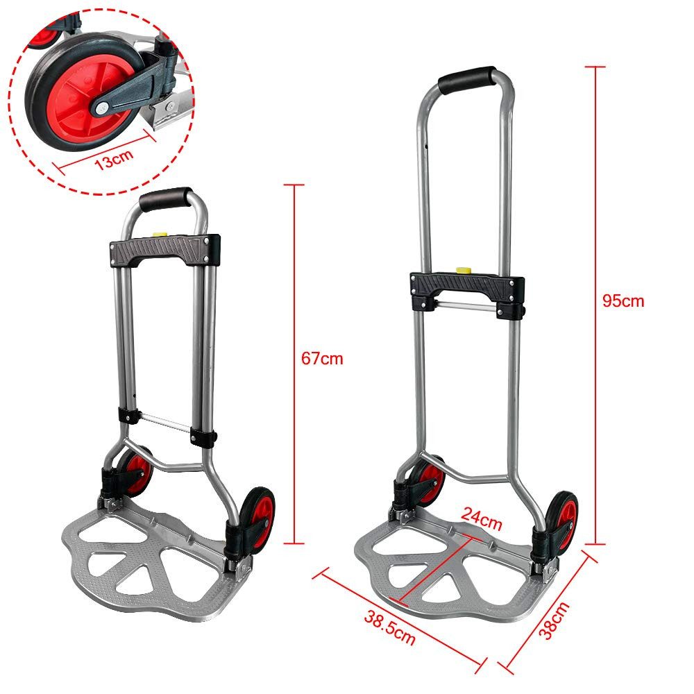 FIVMEN Sackkarre Klappbare Transportkarre Handkarre Rucksack Trolley, Gepäckwagen mit Ausziehbarem Griff belastbar bis 60 kg