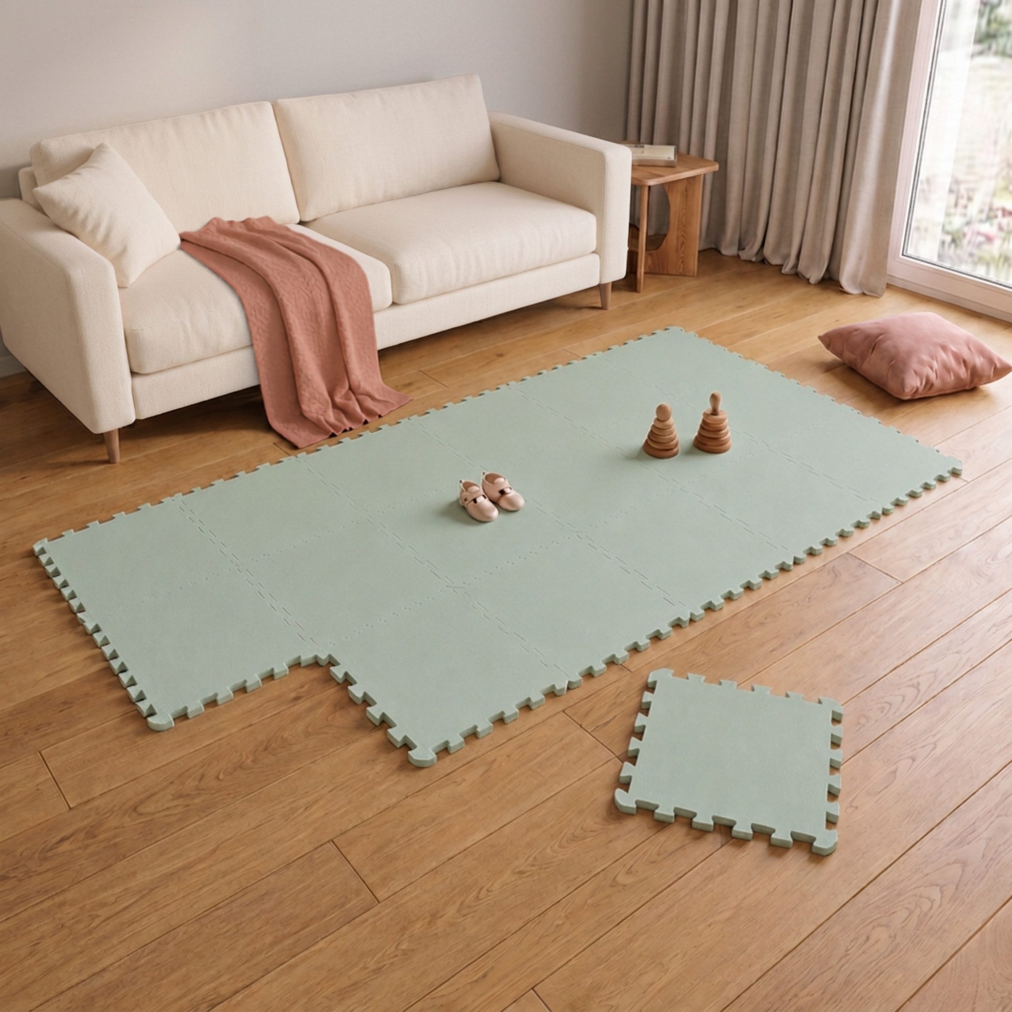 LittleTom Puzzlematte ab dem 1. Tag - 18 Teile Baby Spielmatte - 30 x 30 Kinder Krabbelmatte, (18-tlg), Spielunterlage für Babys und Kleinkinder - Kinderzimmer Puzzleteppich