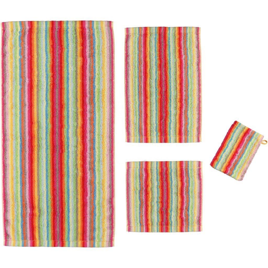 Cawö Handtuch Waschhandschuh Walkfrottier Frotteeware, 25 25, Streifen - Handtuch Lifestyle 7008 (1-St), multicolor