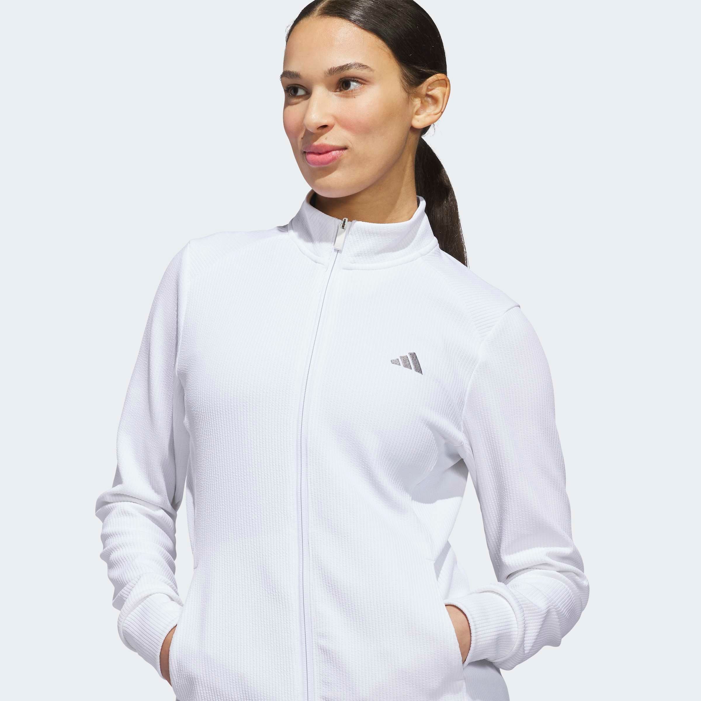 adidas Performance Trainingsjacke W TXTR JKT mit Reißverschluss, aus Polyester, normaler Schnitt, gerader Abschluss