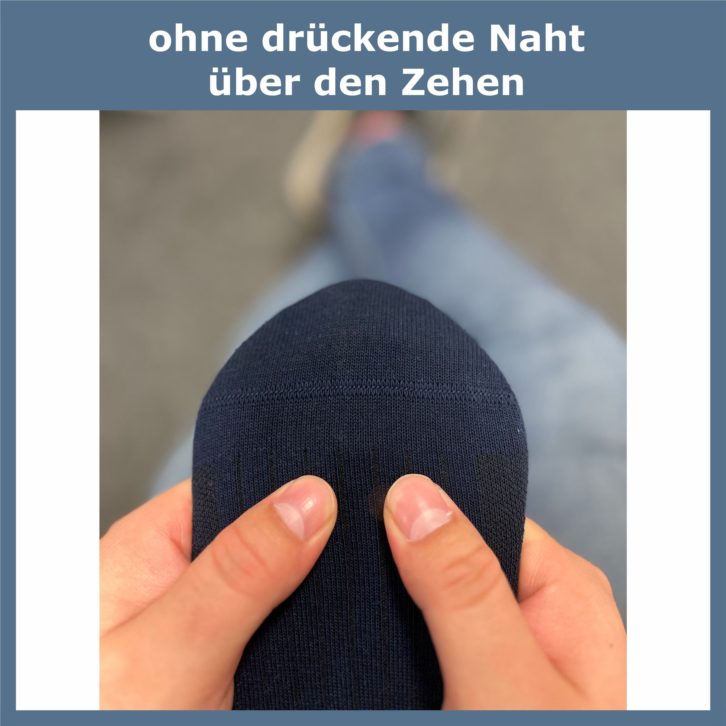 GAWILO Diabetikersocken für Damen ohne Gummibund & ohne Naht - kurze Socke (6 Paar) Breiter Piquet-Strick am Komfortbund, Venensocke aus weicher Baumwolle
