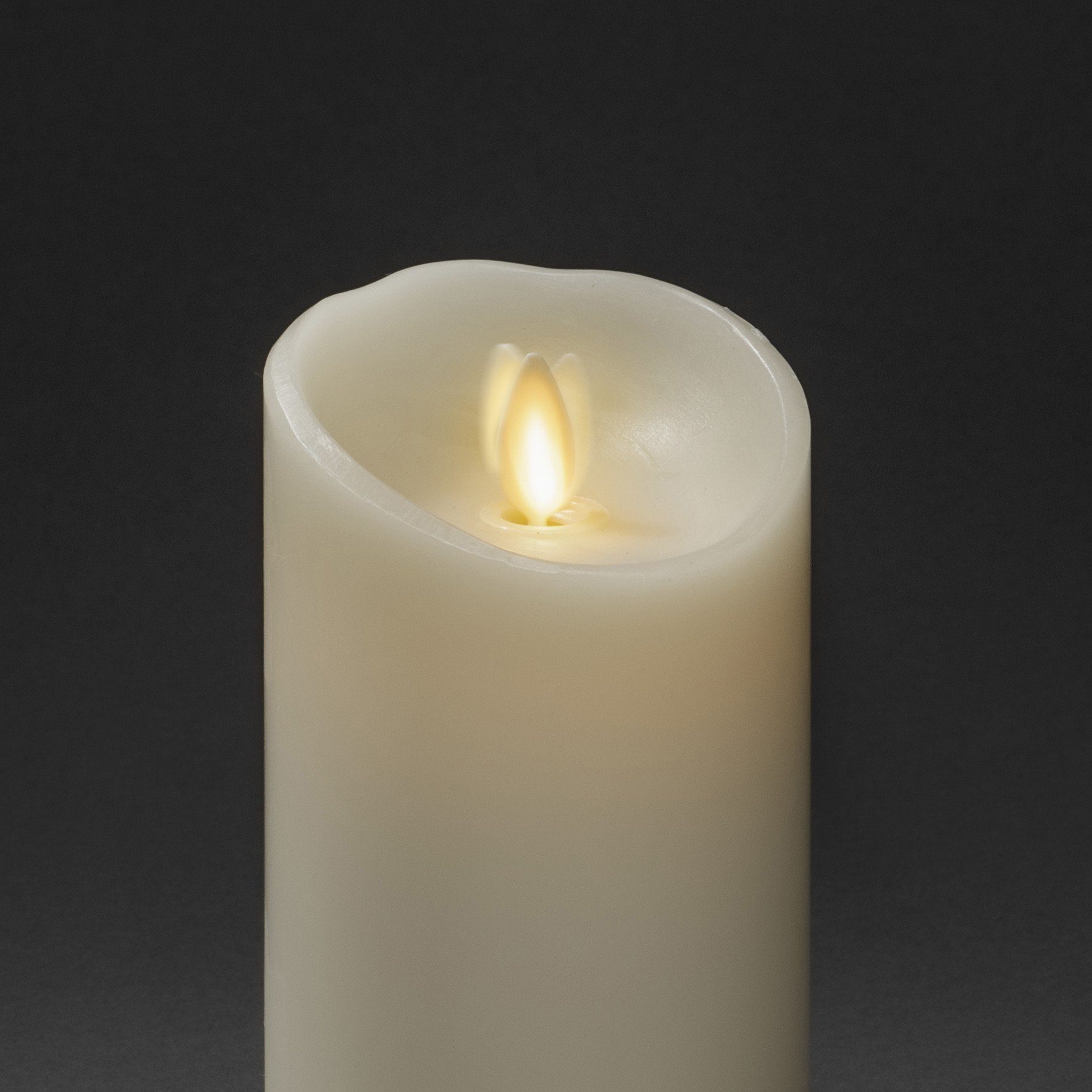 KONSTSMIDE LED-Kerze (1-tlg), LED Echtwachskerze cremeweiß, mit 3D Flamme und geschmolzener Kante