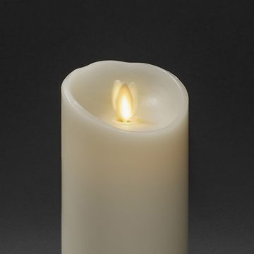 KONSTSMIDE LED-Kerze (1-tlg), LED Echtwachskerze cremeweiß, mit 3D Flamme und geschmolzener Kante