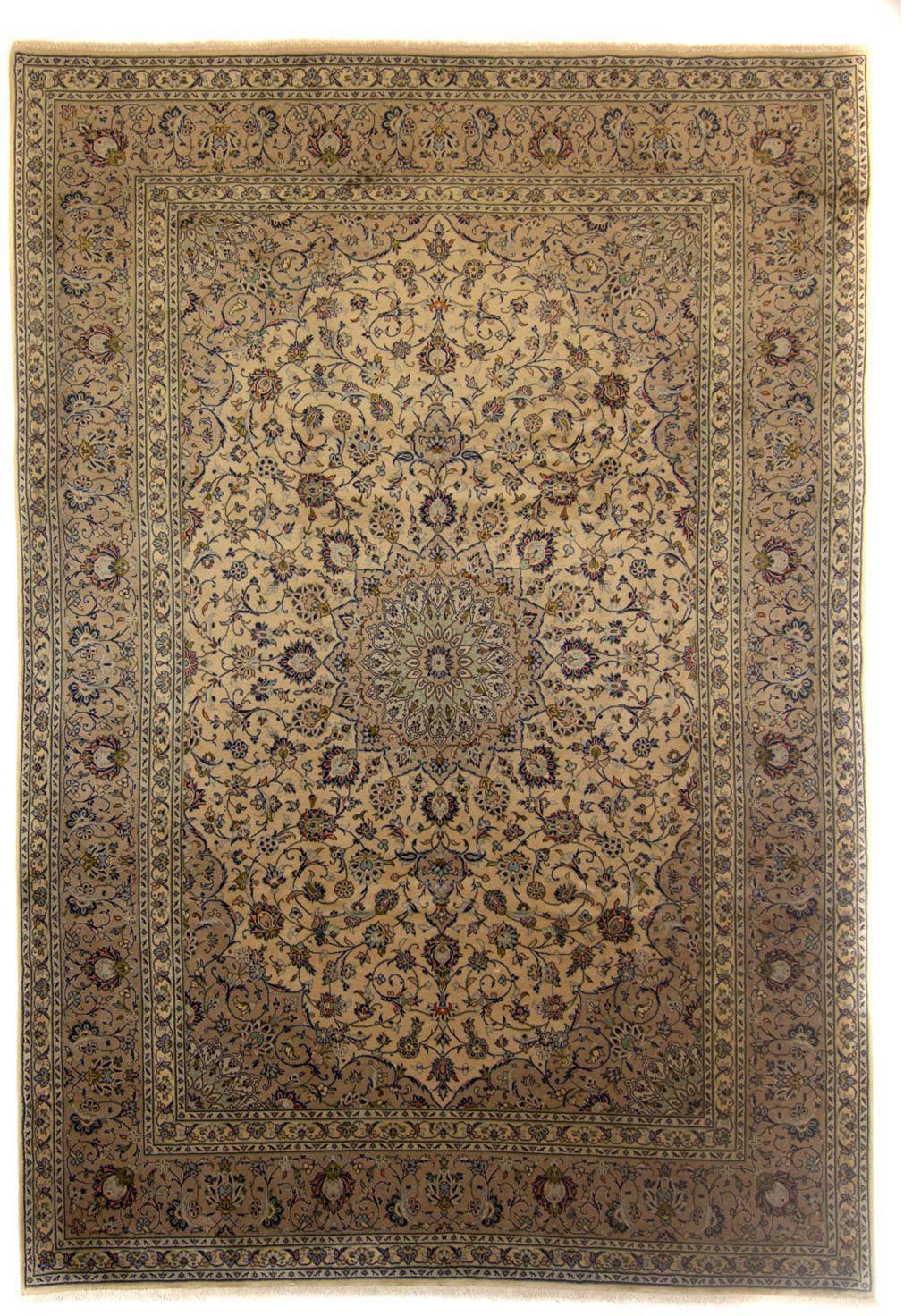 Wollteppich Keshan Medaillon Marrone chiaro mit Unikat x 345 10 cm, Höhe: rechteckig, 246 Zertifikat morgenland, mm