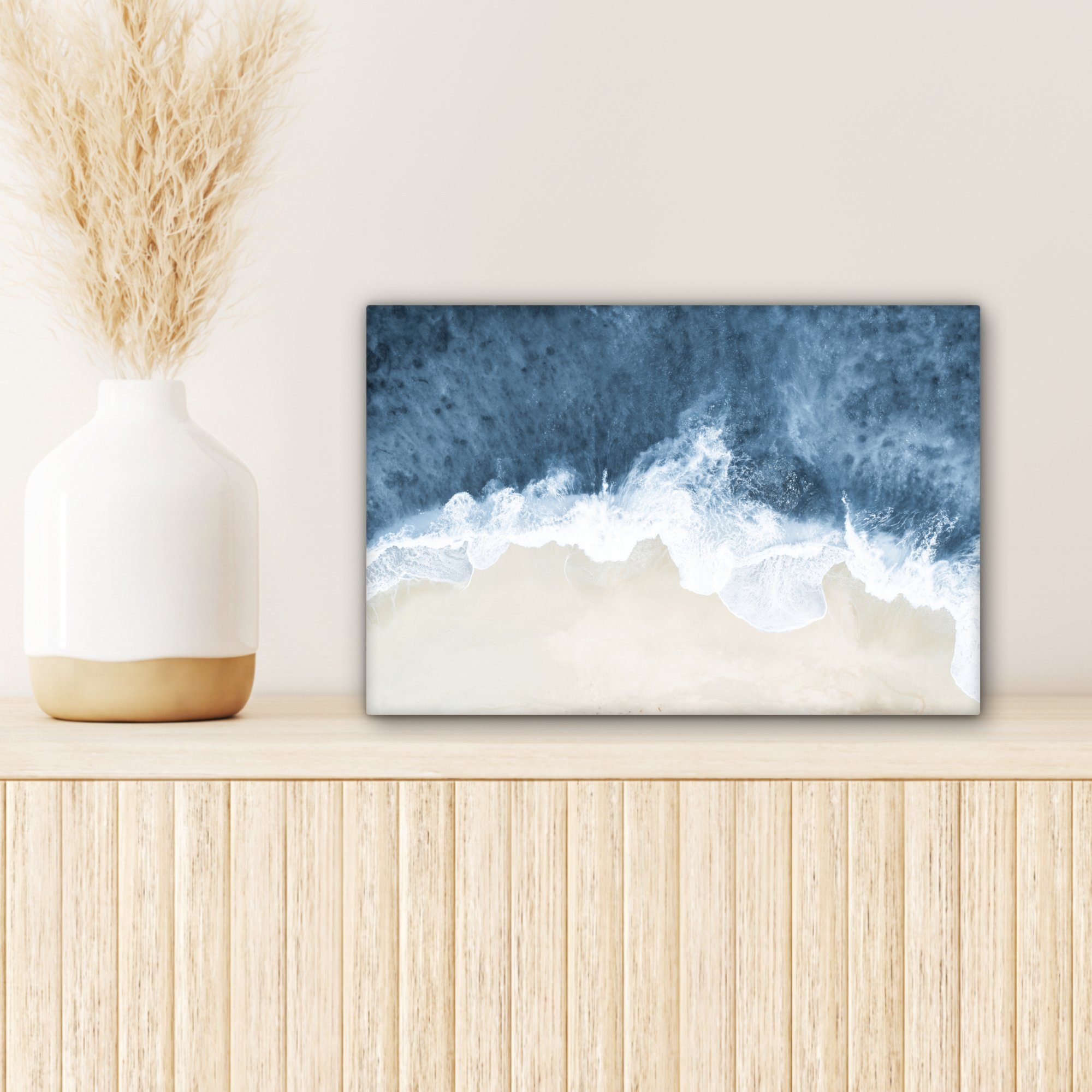 OneMillionCanvasses® Meer Natur, - - Wasser St), (1 30x20 Strand Aufhängefertig, cm - Leinwandbild Wanddeko, Wandbild Leinwandbilder,