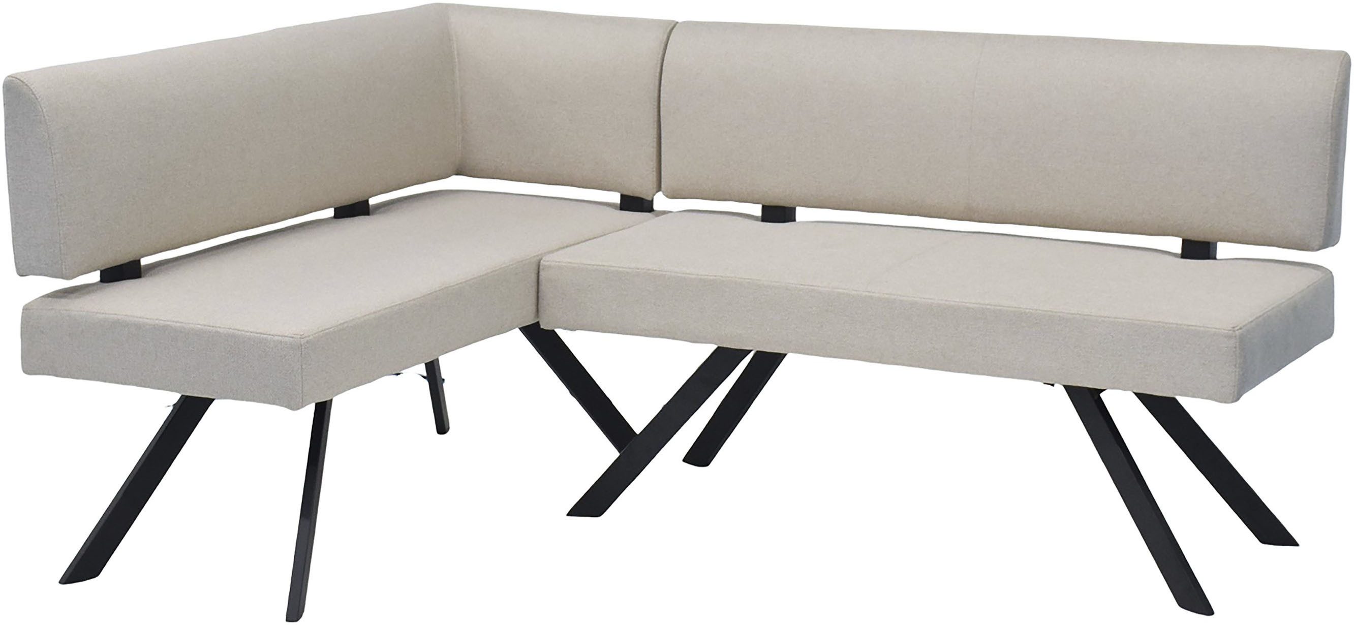 byLIVING Eckbank TORONTO, Webstoff, bis 160 kg, Taschenfederkern, 4-Fußgestell, 3 Sitzplätze