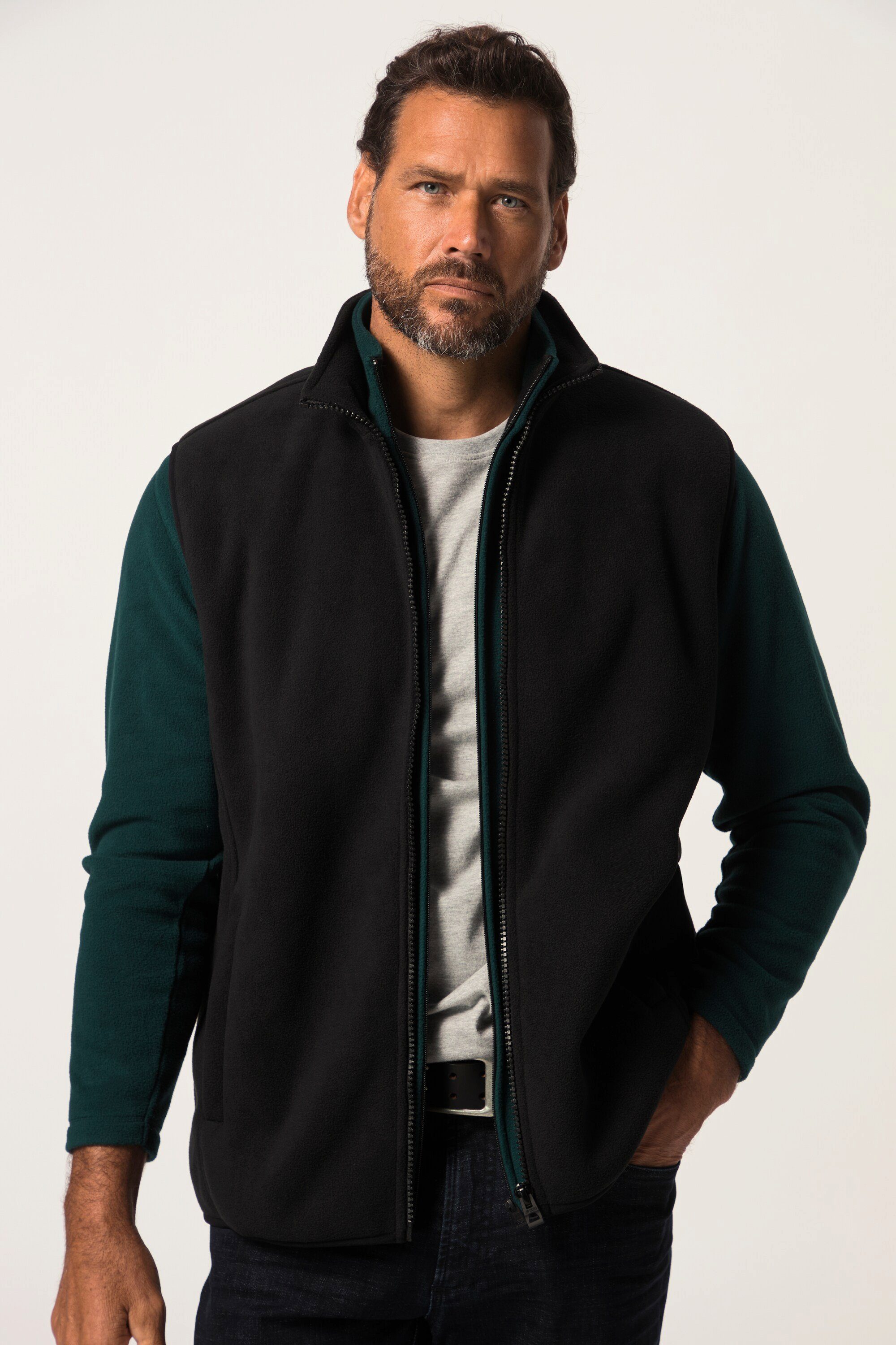 Steppweste Fleece-Weste Workwear Teddyfutter Stehkragen