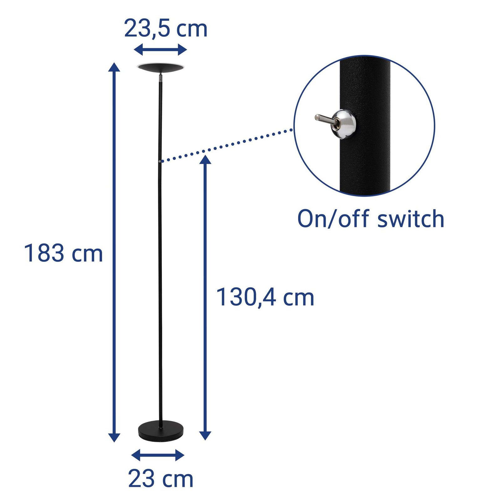 MAUL Stehlampe MAUL Standleuchte MAULsphere LED 3.000 K Standfuß 183 cm schwarz, LED wechselbar
